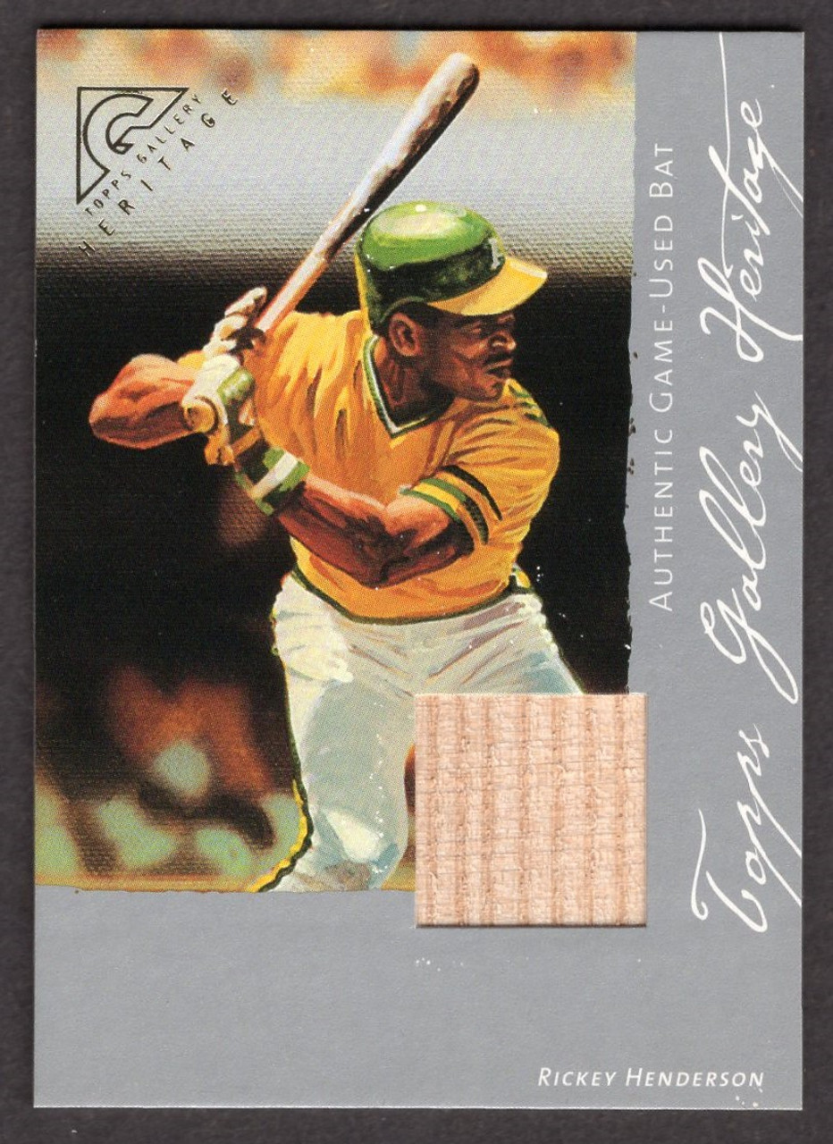 2003 Topps Gallery Heritage #GHR-RH Rickey Henderson Game Used Bat Relic