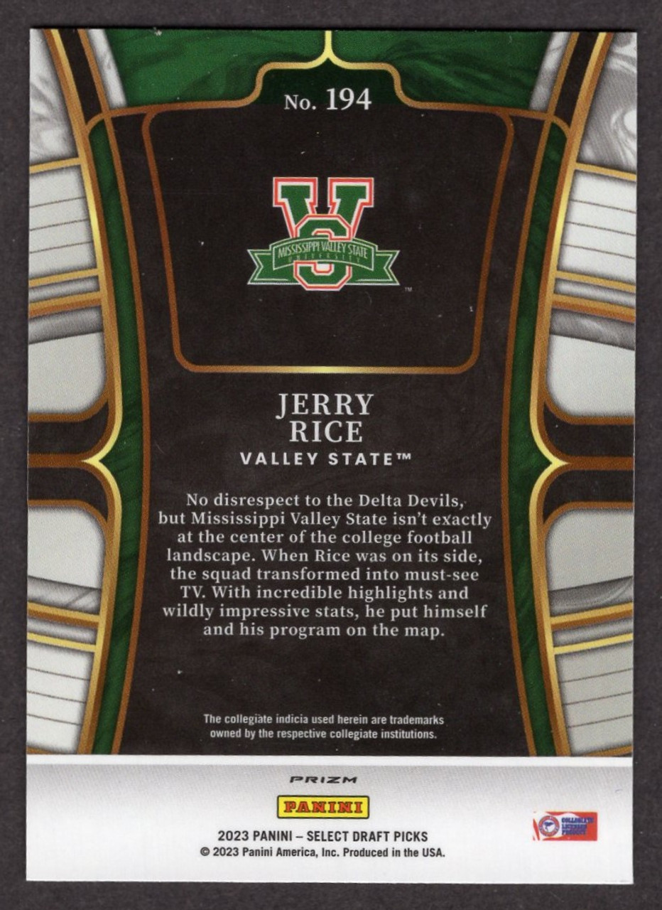 2023 Panini Select Draft Picks #194 Jerry Rice Purple Lazer