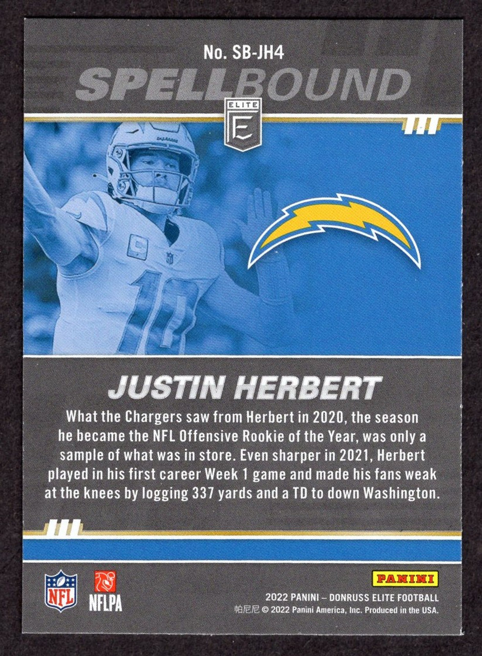 2022 Panini Donruss Elite #SB-JH4 Justin Herbert Spellbound 