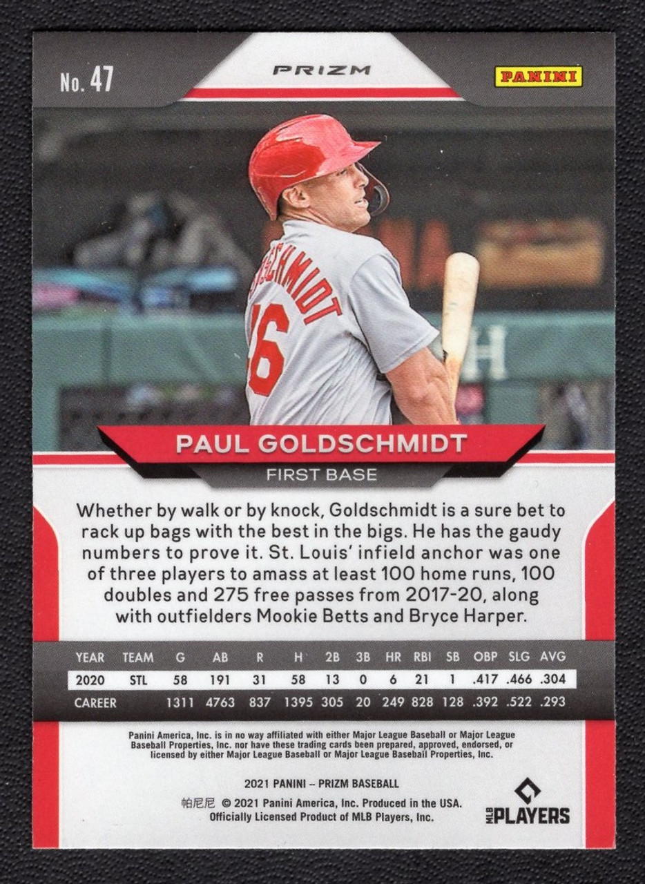 2021 Panini Prizm #47 Paul Goldschmidt White Wave Prizm Parallel