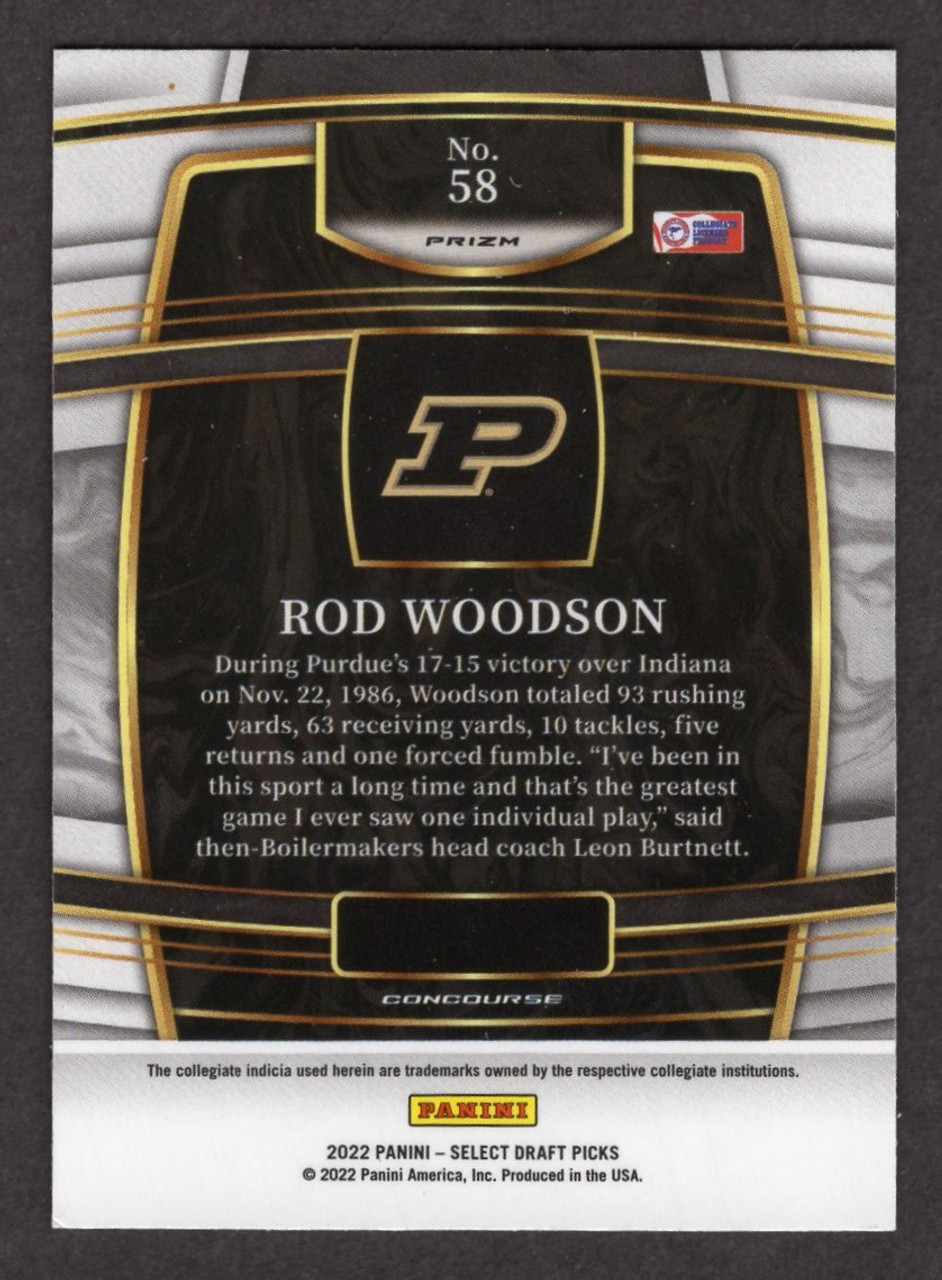 2022 Panini Select Draft Picks #58 Rod Woodson Purple Lazer Prizm