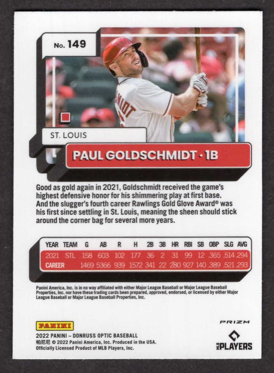 2022 Panini Donruss Optic #149 Paul Goldschmidt Pink Prizm