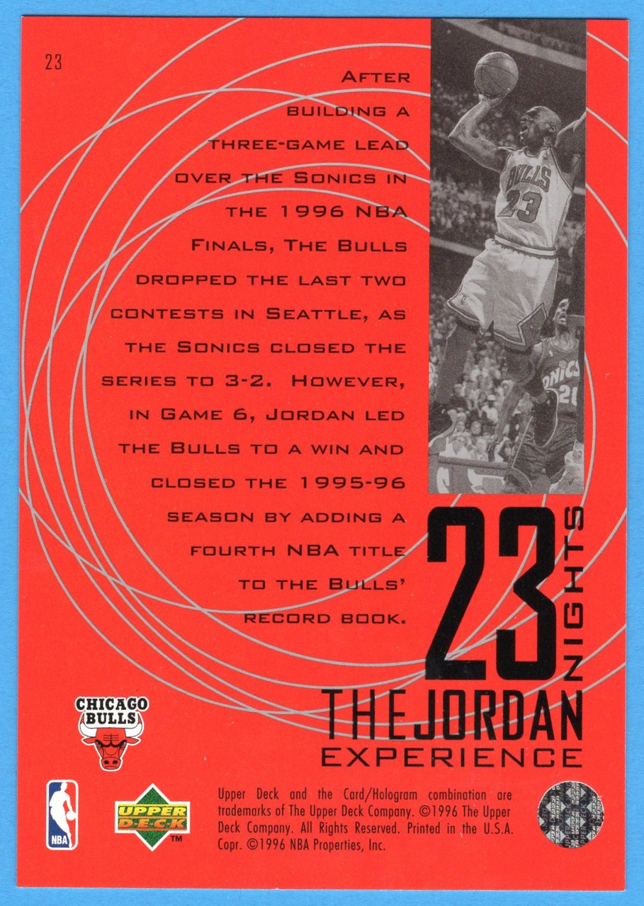 1996/97 Upper Deck 23 Nights The Jordan Experience #23 Michael Jordan