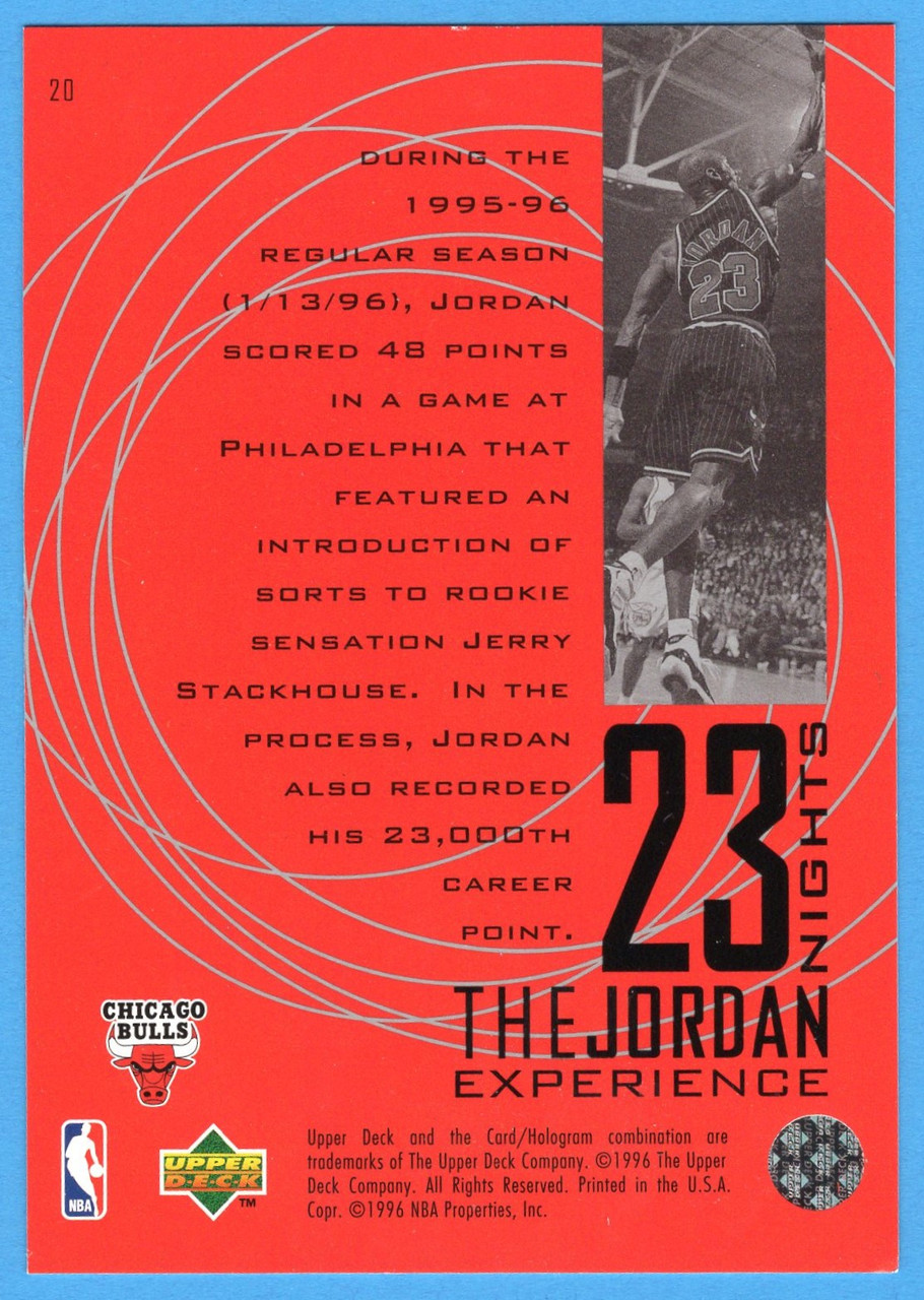 1996/97 Upper Deck 23 Nights The Jordan Experience #20 Michael Jordan