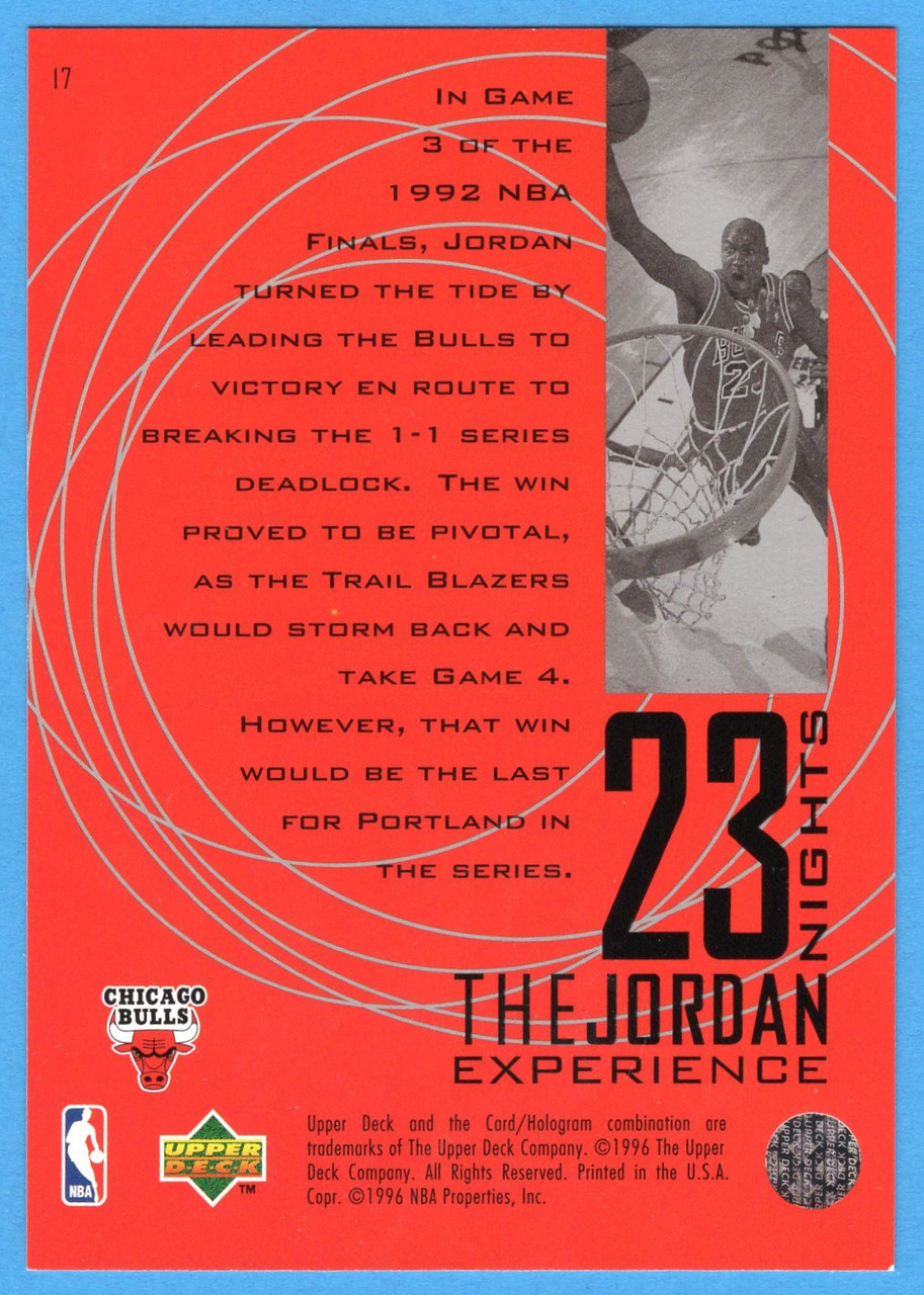 1996/97 Upper Deck 23 Nights The Jordan Experience #17 Michael Jordan