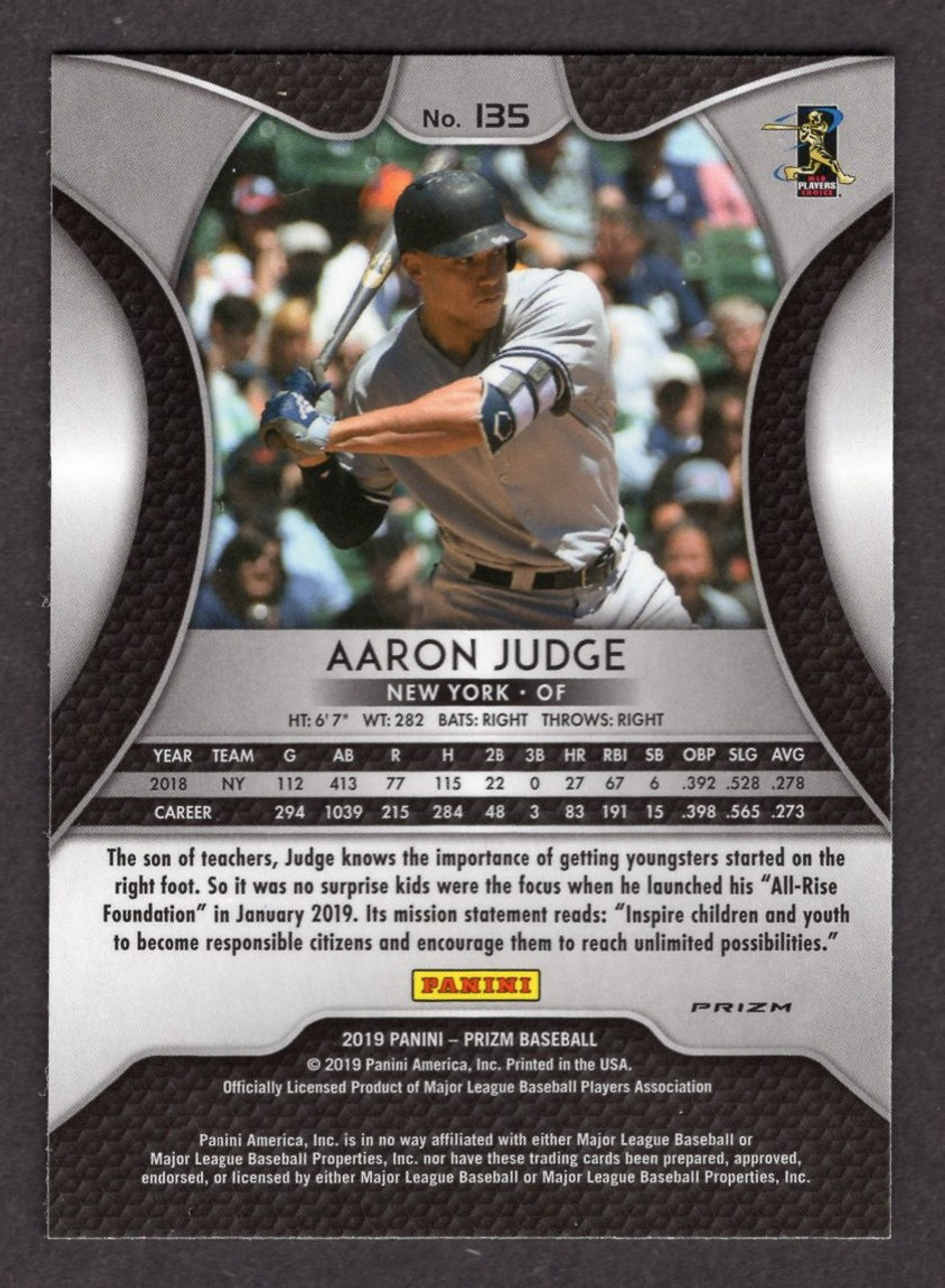 2019 Panini Prizm #135 Aaron Judge Silver Prizm