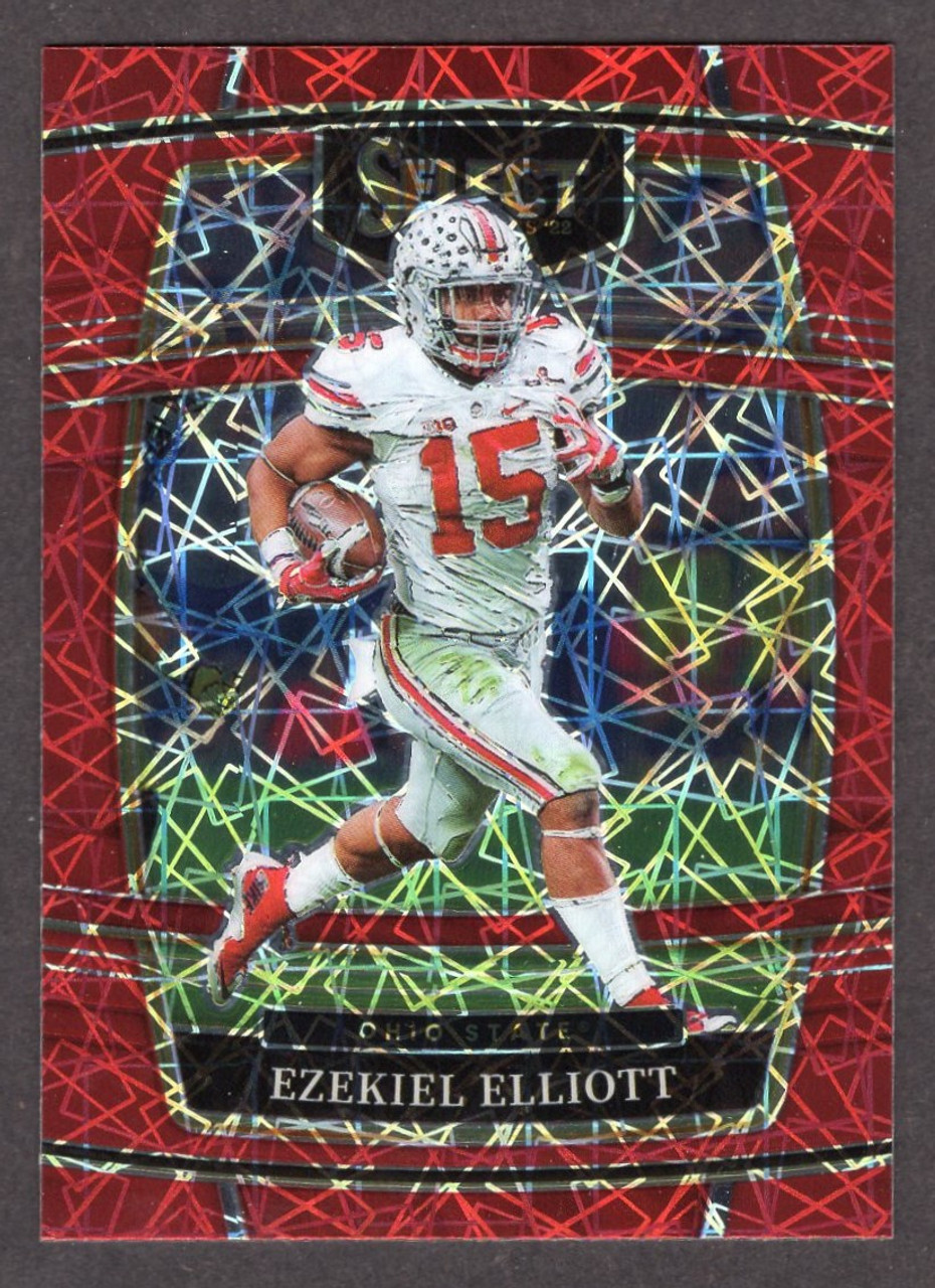 2022 Panini Select Draft Picks #47 Ezekiel Elliott Red Lazer Prizm