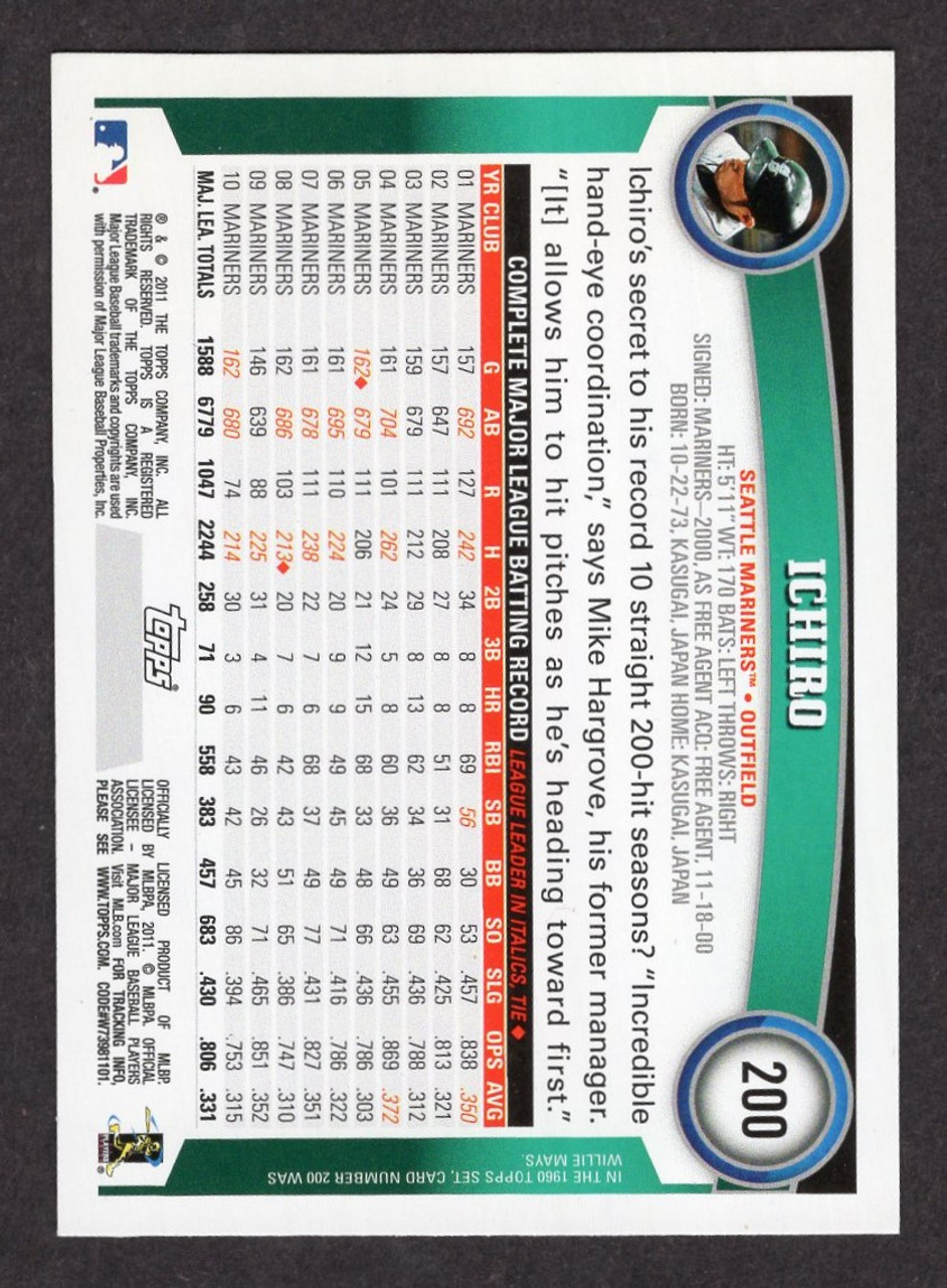 2011 Topps Series 1 #200 Ichiro Factory Set Limited Edition Variation