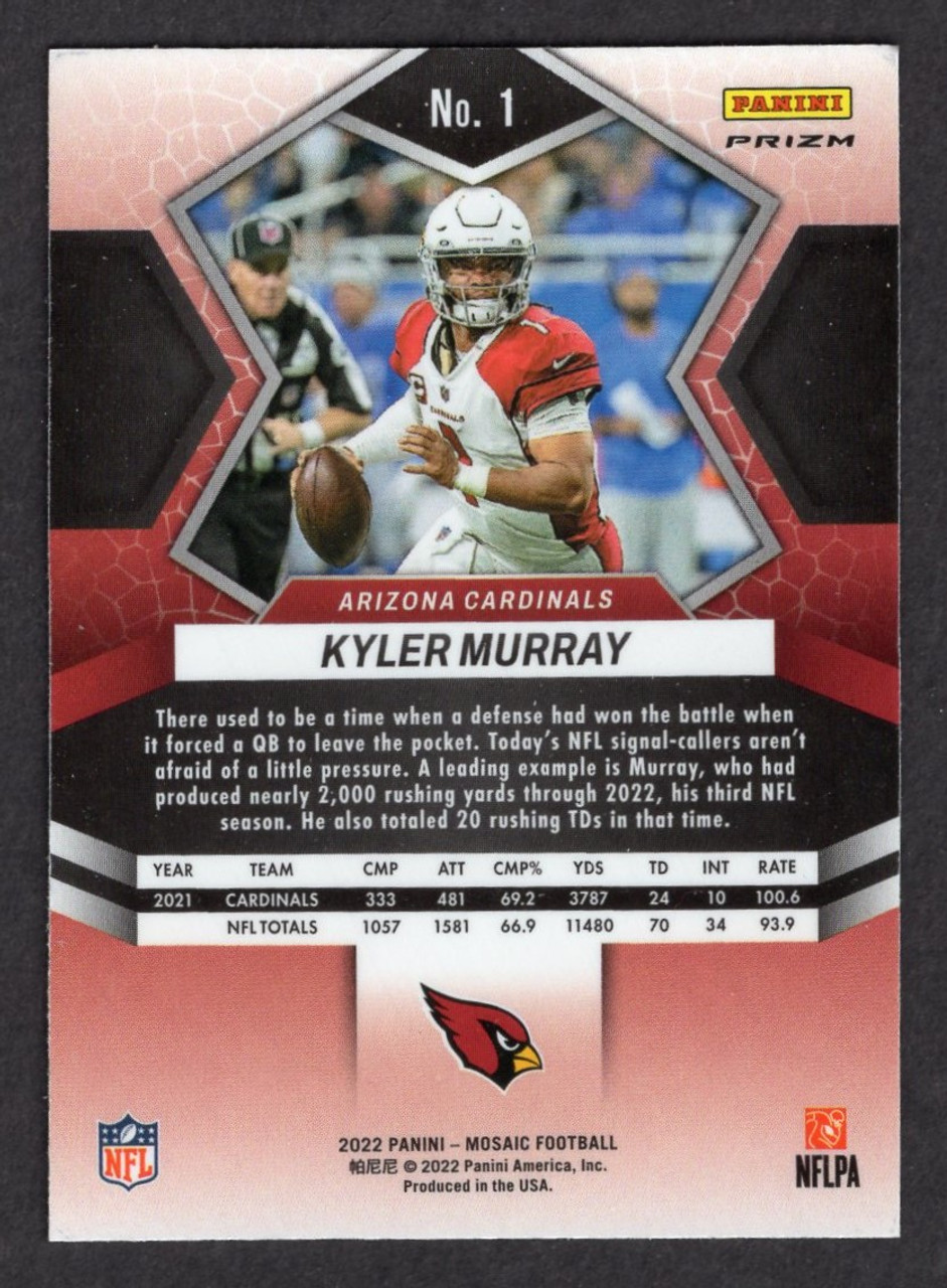 2022 Panini Mosaic #1 Kyler Murray Orange Reactive Prizm