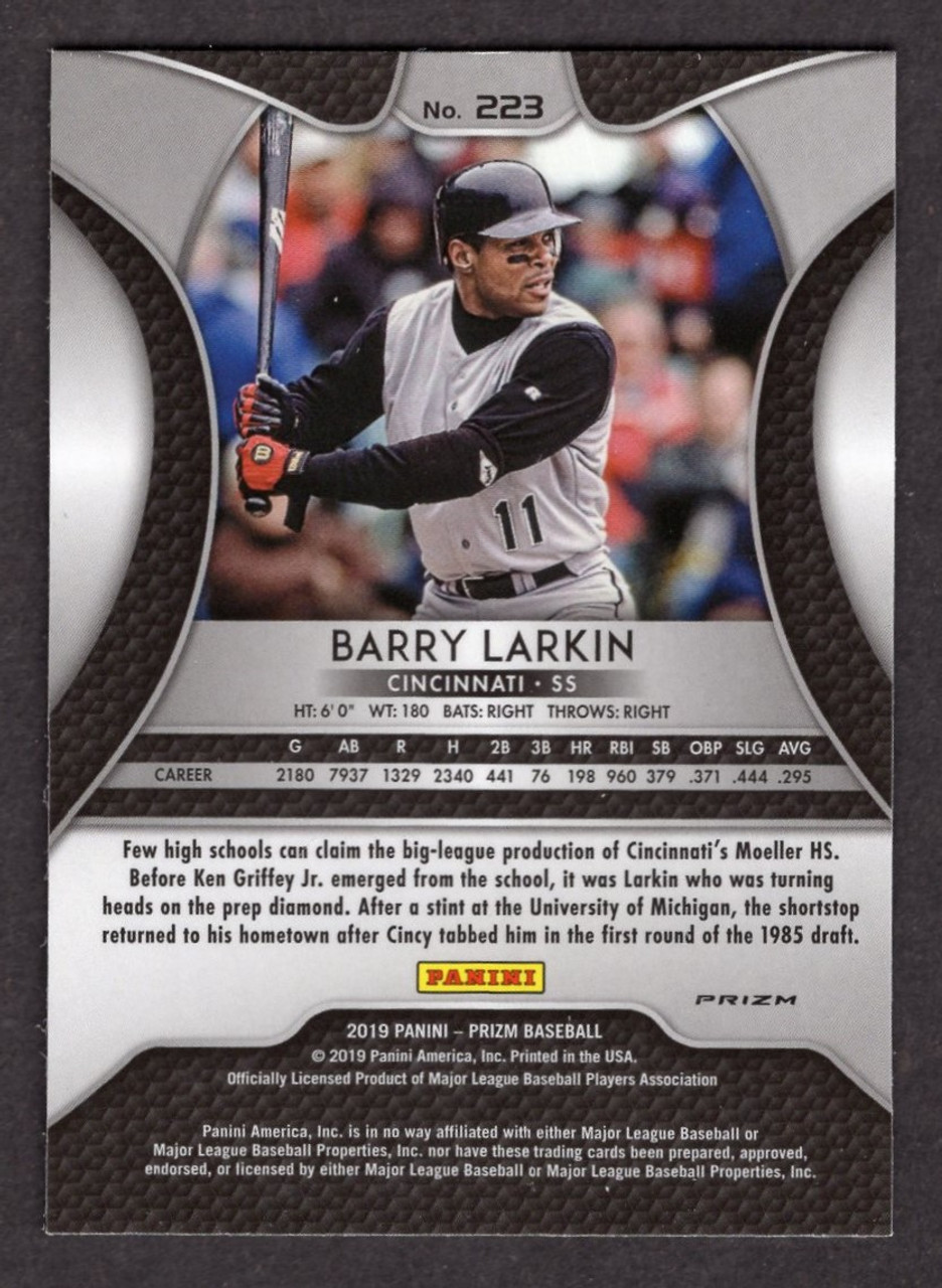 2019 Panini Prizm #223 Barry Larkin Silver Prizm