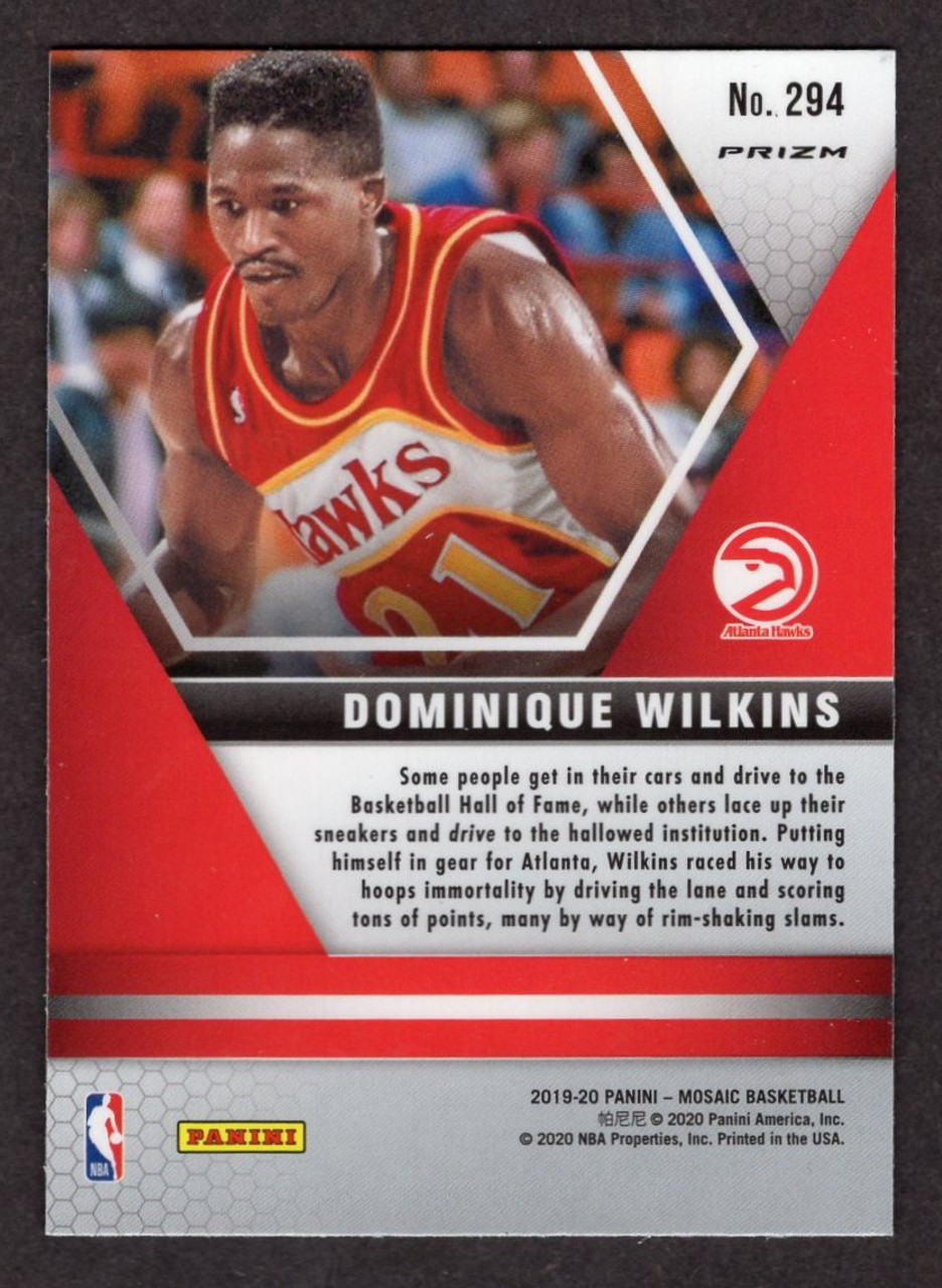 2019/20 Panini Mosaic #294 Dominique Wilkins Hall Of Fame Orange Reactive Prizm