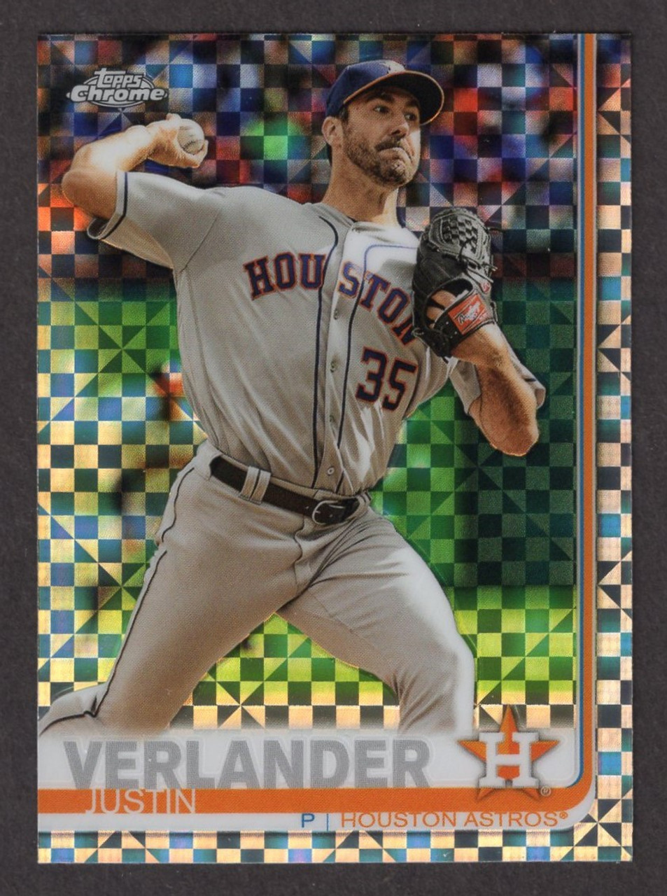 2019 Topps Chrome #28 Justin Verlander X-Fractor Refractor