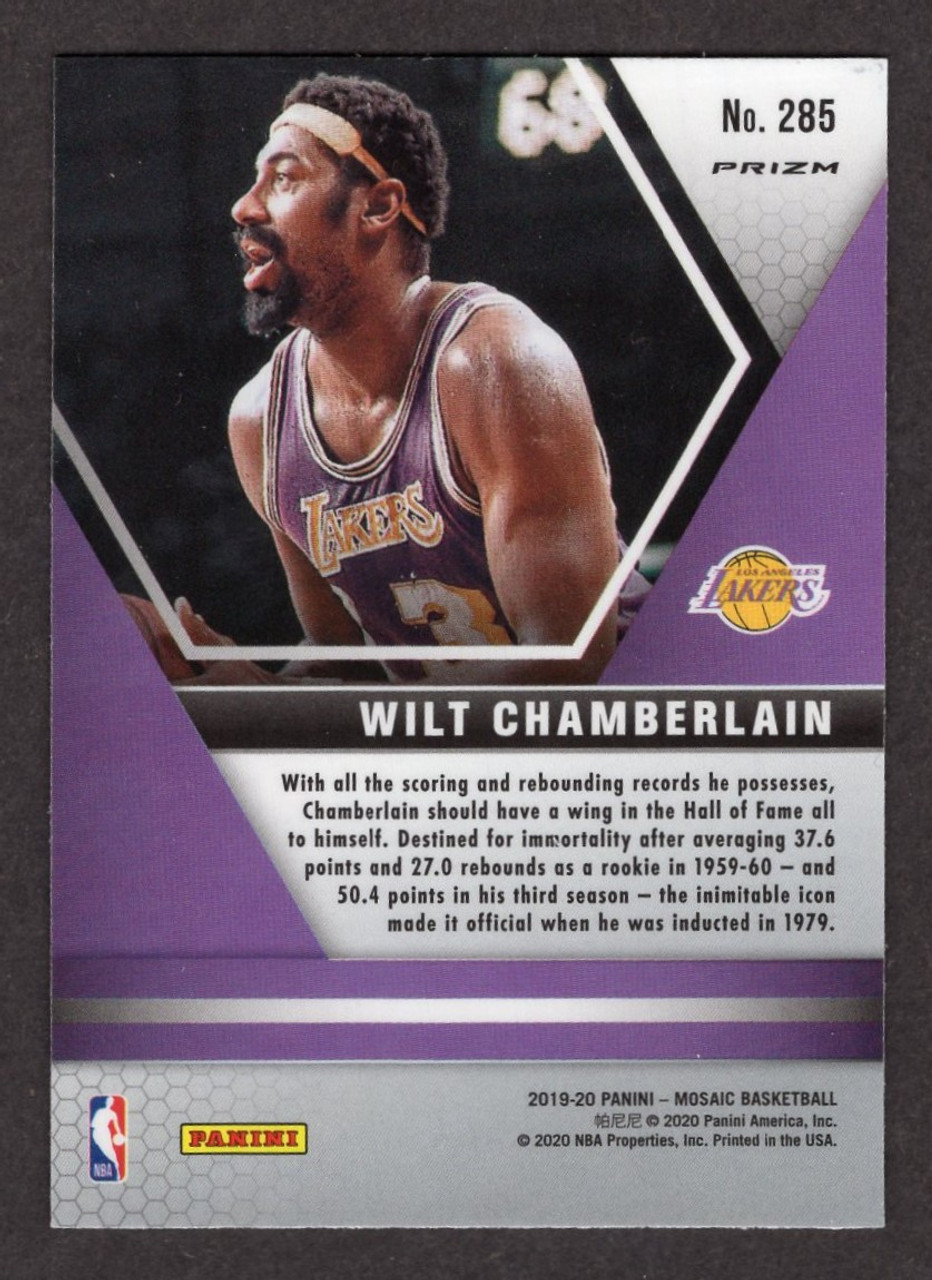 2019/20 Panini Mosaic #285 Wilt Chamberlain Hall Of Fame Blue Reactive Prizm