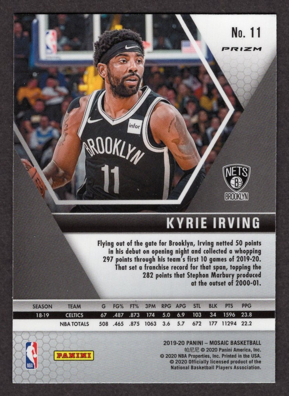 2019/20 Panini Mosaic #11 Kyrie Irving Blue Reactive Prizm