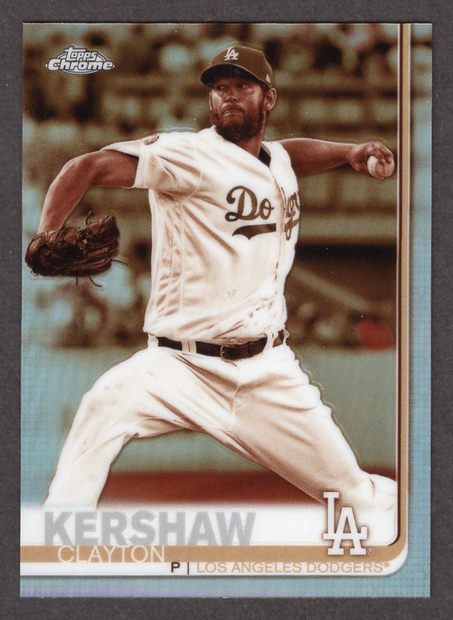 2019 Topps Chrome #112 Clayton Kershaw Sepia Refractor 