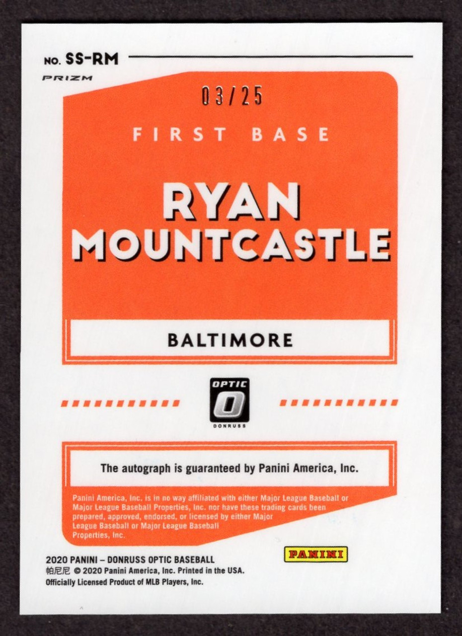2020 Panini Donruss Optic #SS-RM Ryan Mountcastle Signature Series Pandora Box Prizm Autograph 03/25