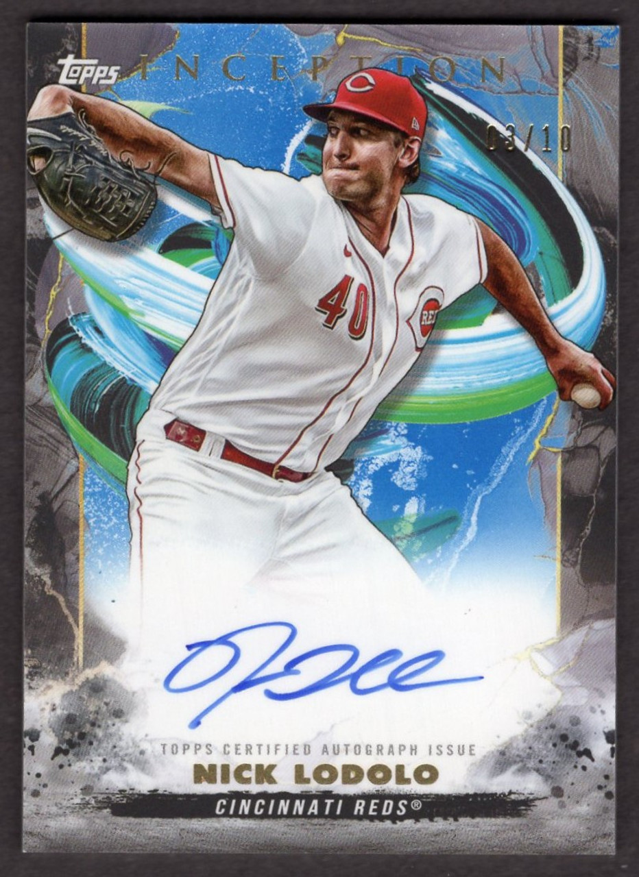 2023 Topps Inception #BRES-NL Nick Lodolo Emerging Stars Blue Parallel Autograph 03/10