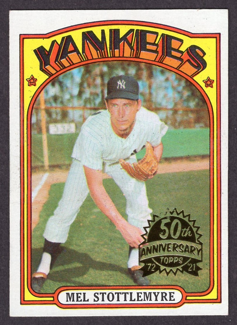 2021 Topps Heritage #325 Mel Stottlemyre 50th Anniversary 1972 Stamped Buyback 