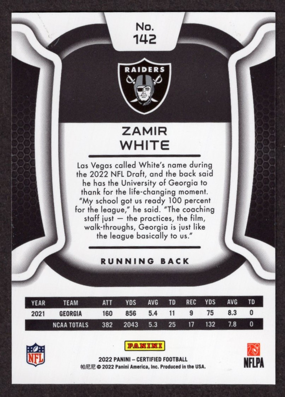 2022 Panini Certified #142 Zamir White Rookie/RC 270/325