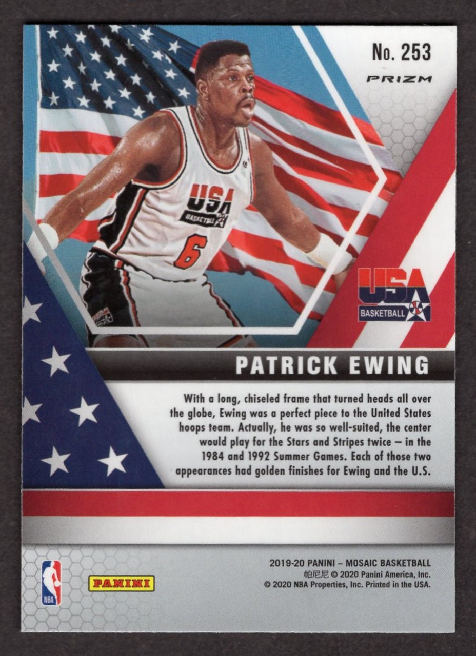 2019/20 Panini Mosaic #253 Patrick Ewing USA Basketball Pink Camo Prizm