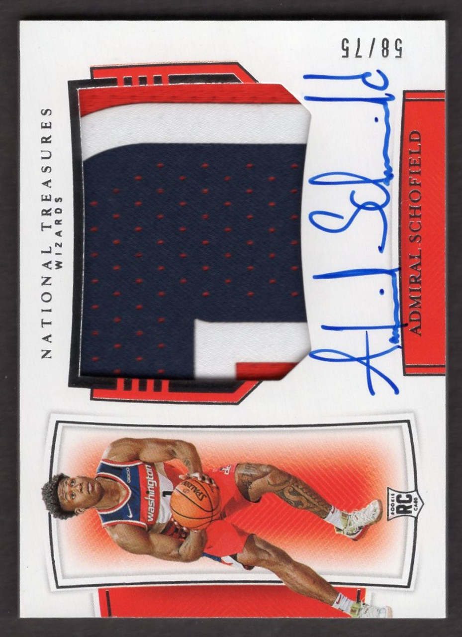 2019/20 Panini National Treasures #113 Admiral Schofield Rookie Jersey Patch Autograph 58/75