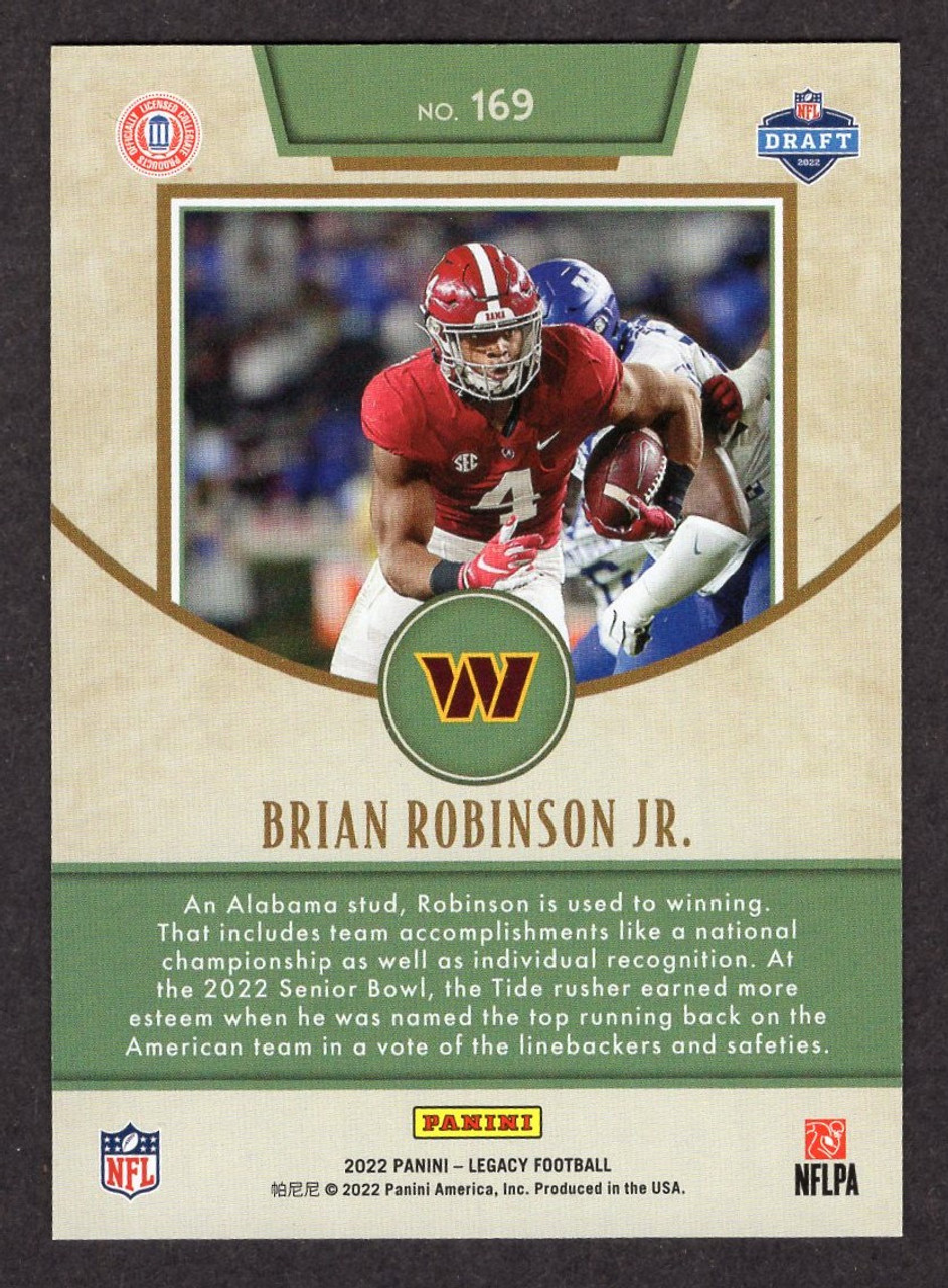 2022 Panini Legacy #169 Brian Robinson Jr. Red Parallel Rookie/RC 156/299