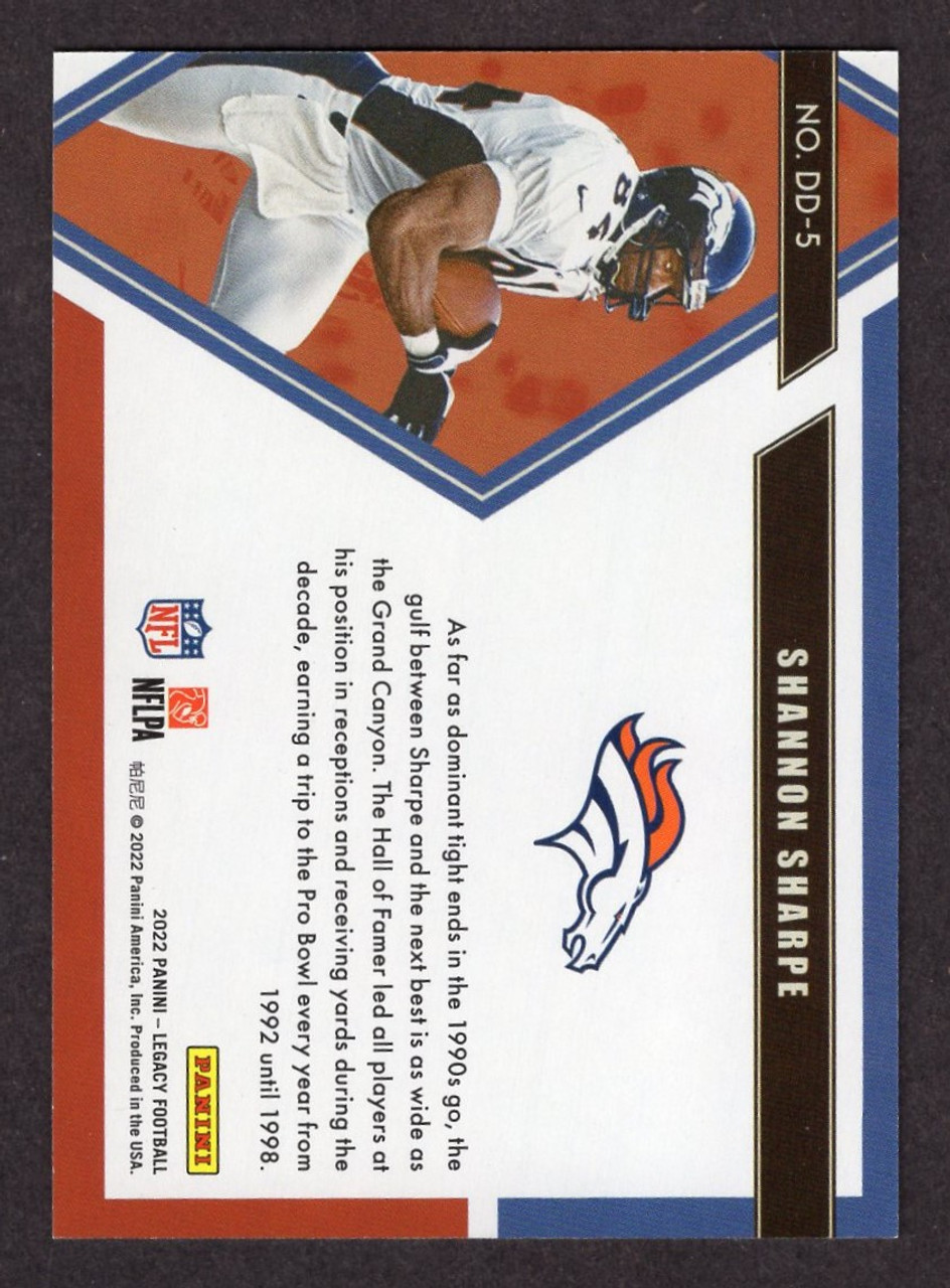 2022 Panini Legacy #DD-5 Shannon Sharpe Decade Of Dominance Green Parallel 079/100