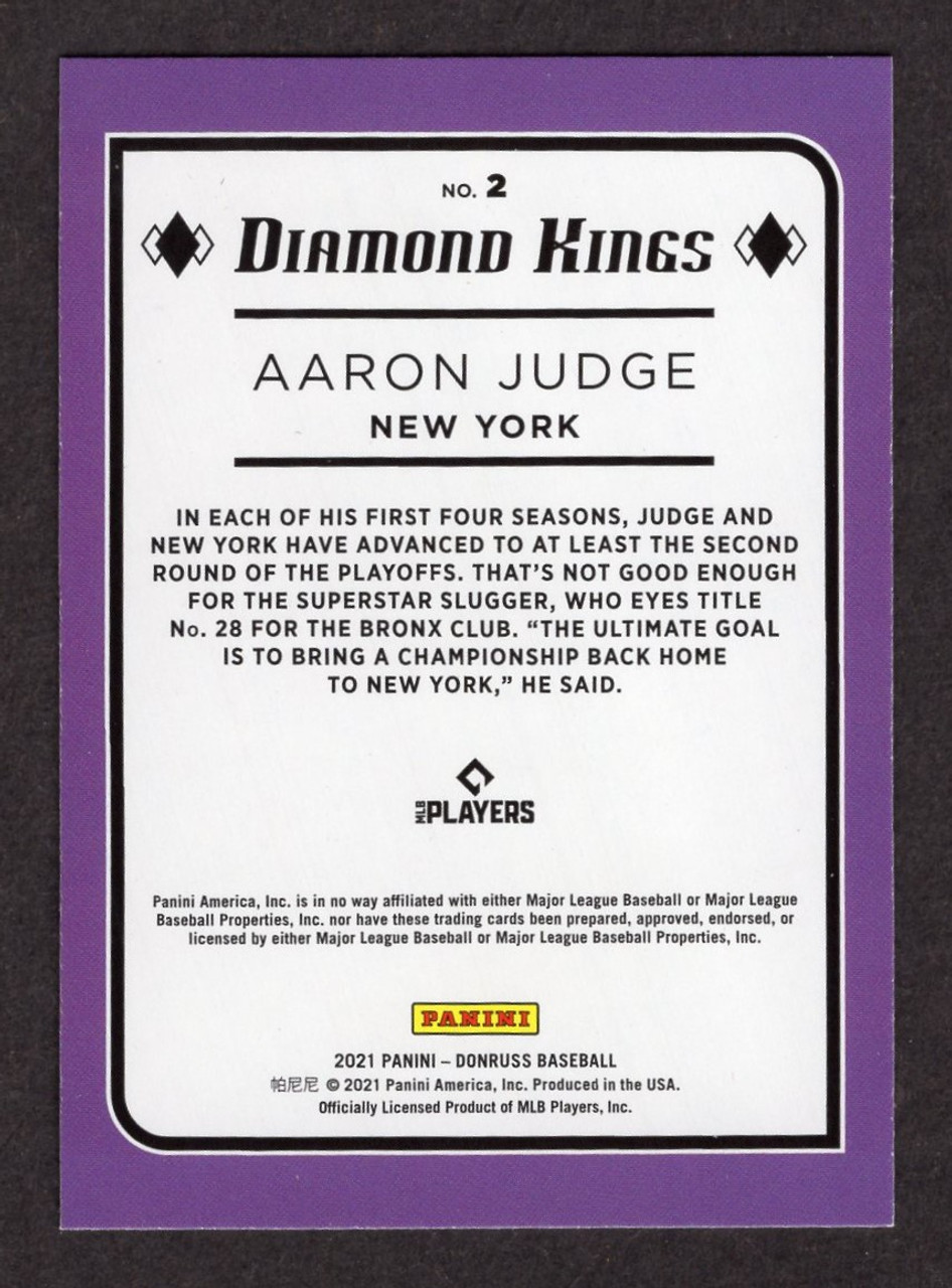 2021 Panini Donruss #2 Aaron Judge Diamond Kings Holo Red Parallel