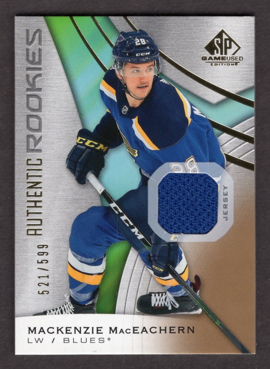 2019/20 Upper Deck SP Game Used #108 Mackenzie MacEachern Authentic Rookies Jersey Relic 521/599