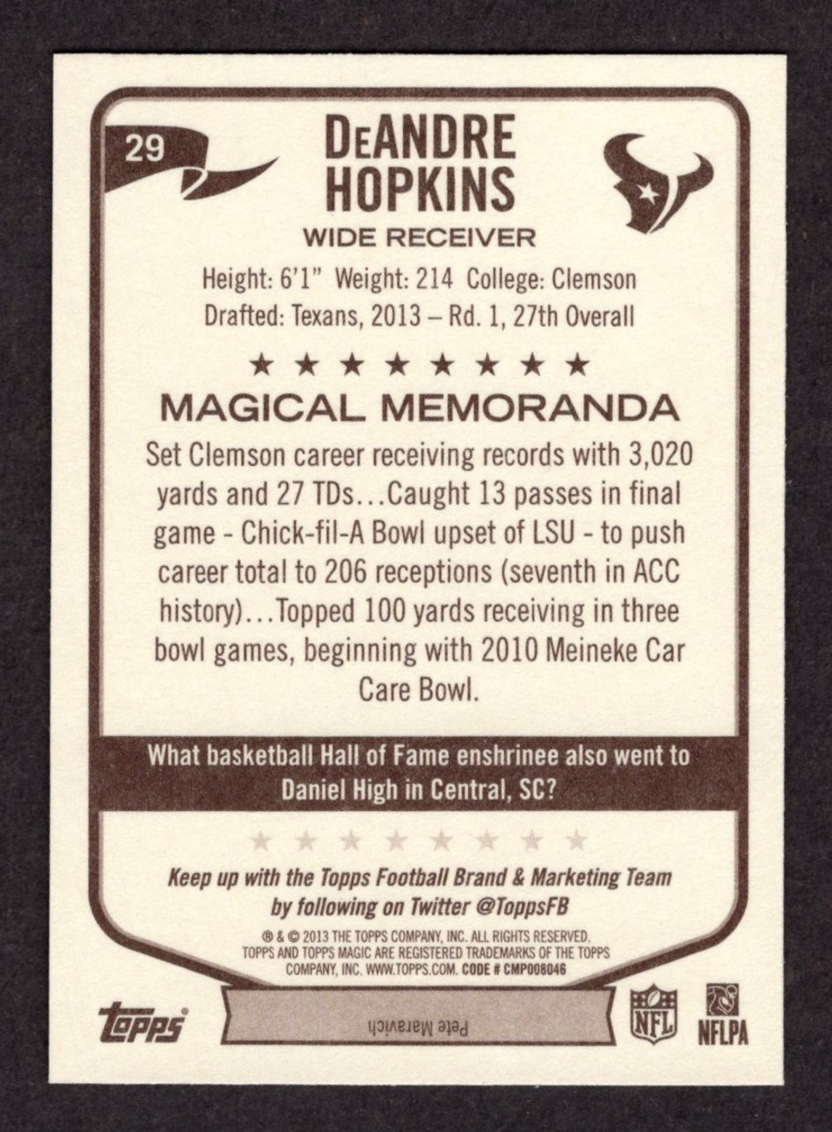 2013 Topps Magic #29 DeAndre Hopkins Rookie/RC