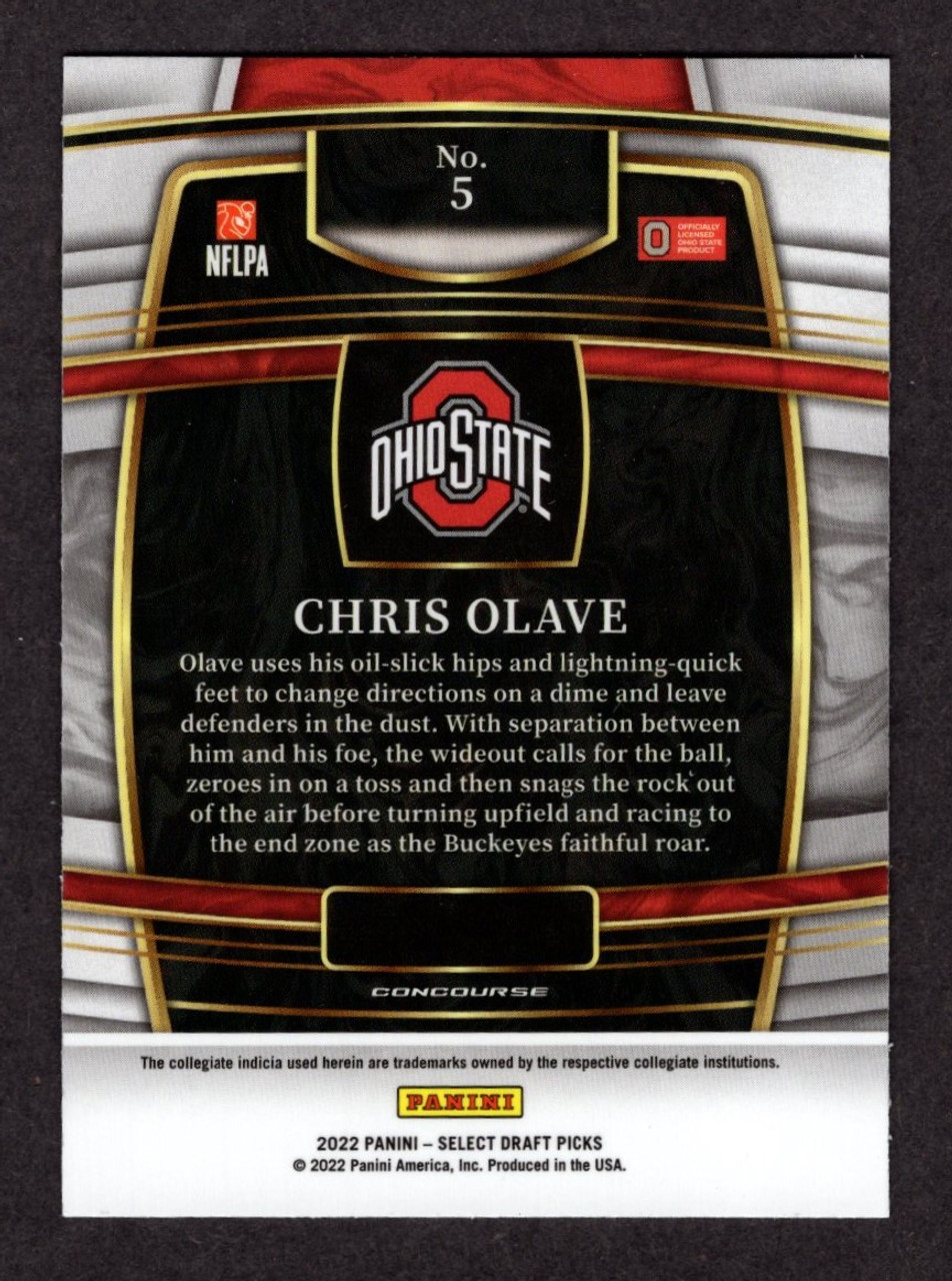 2022 Panini Select Draft Picks #5 Chris Olave Blue Rookie