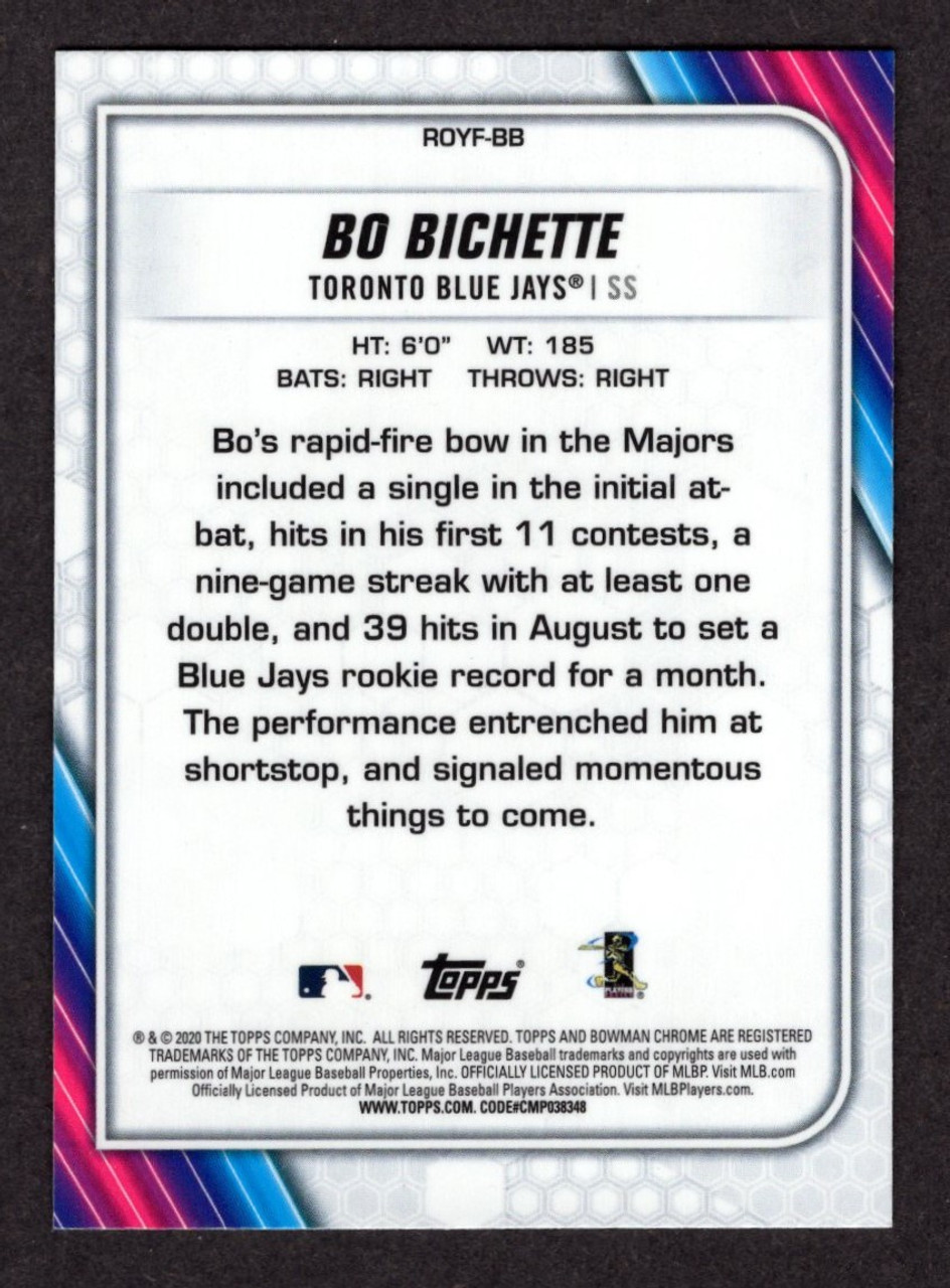 2020 Bowman Chrome #ROYF-BB Bo Bichette Rookie of the Year Favorites Rookie/RC