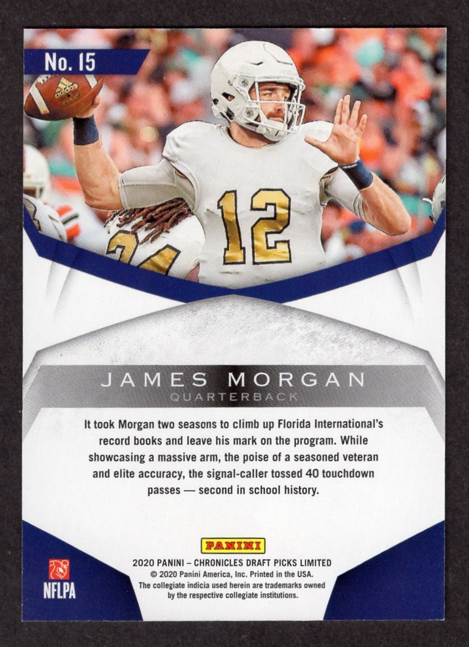 2020 Panini Chronicles Draft Picks #15 James Morgan Limited Gold Parallel Rookie/RC 05/10