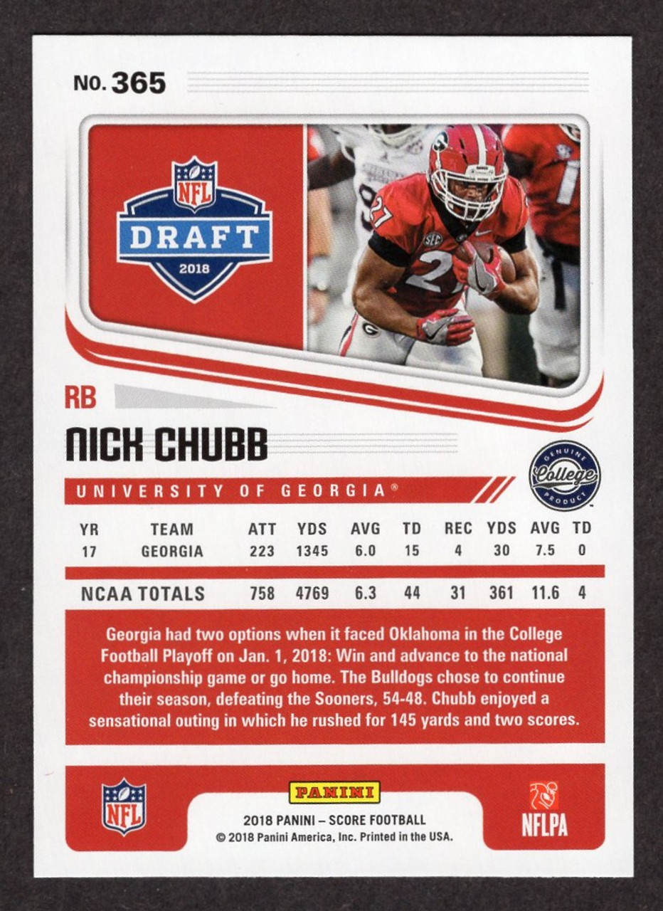 2018 Panini Score #365 Nick Chubb Rookie/RC