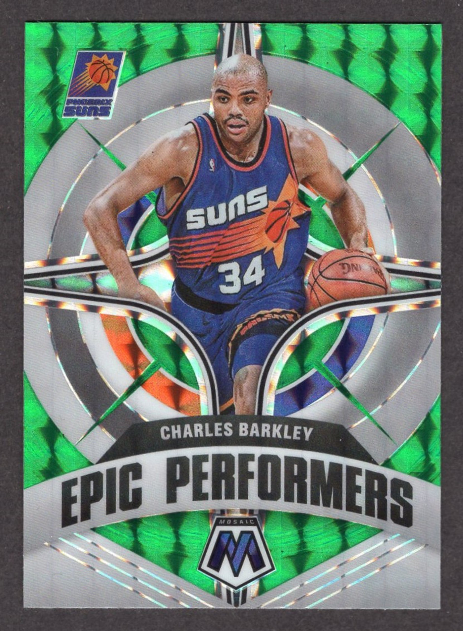 2021/22 Panini Mosaic #13 Charles Barkley Epic Performers Green Prizm