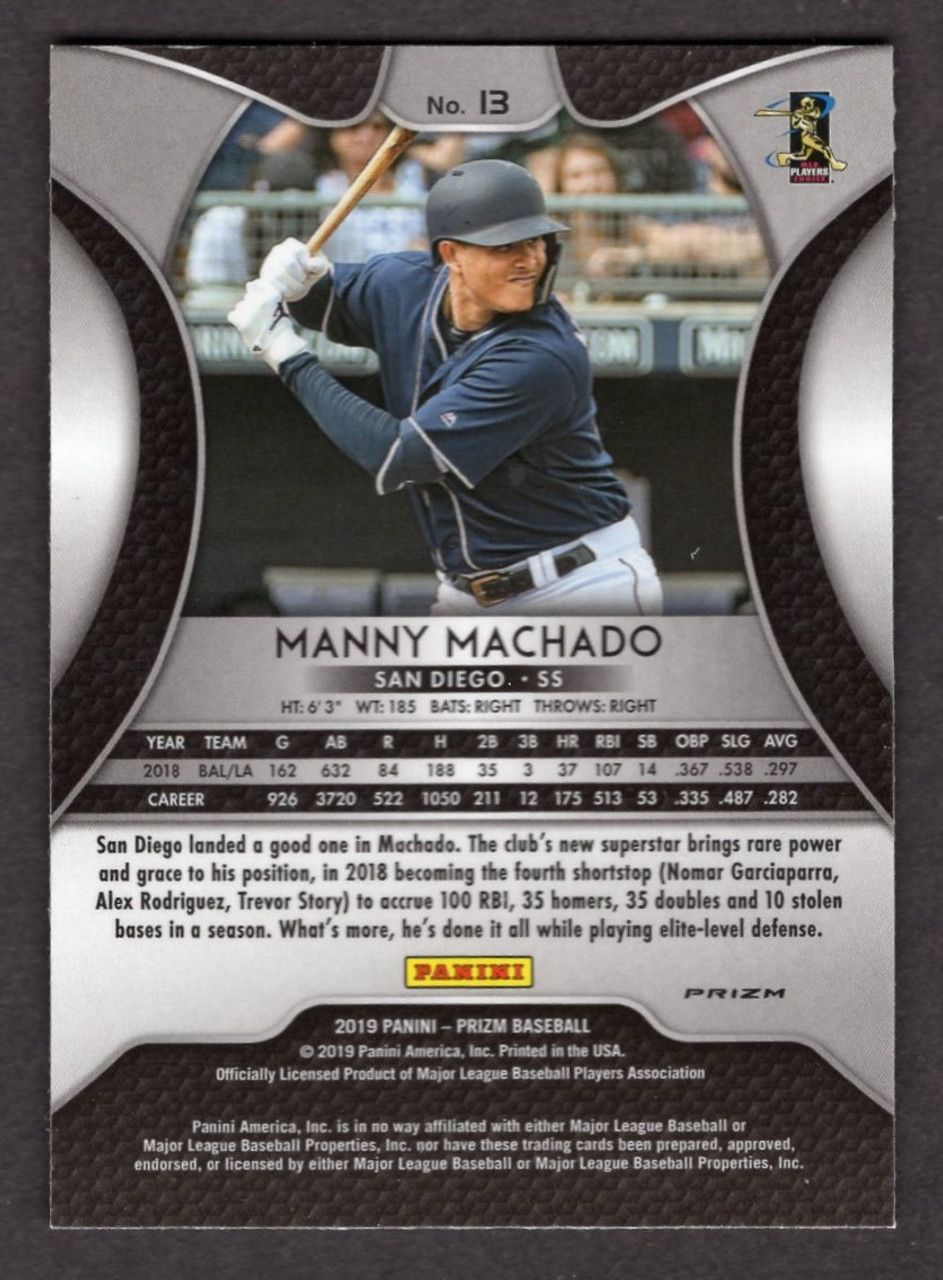 2019 Panini Prizm #13 Manny Machado Blue Prizm