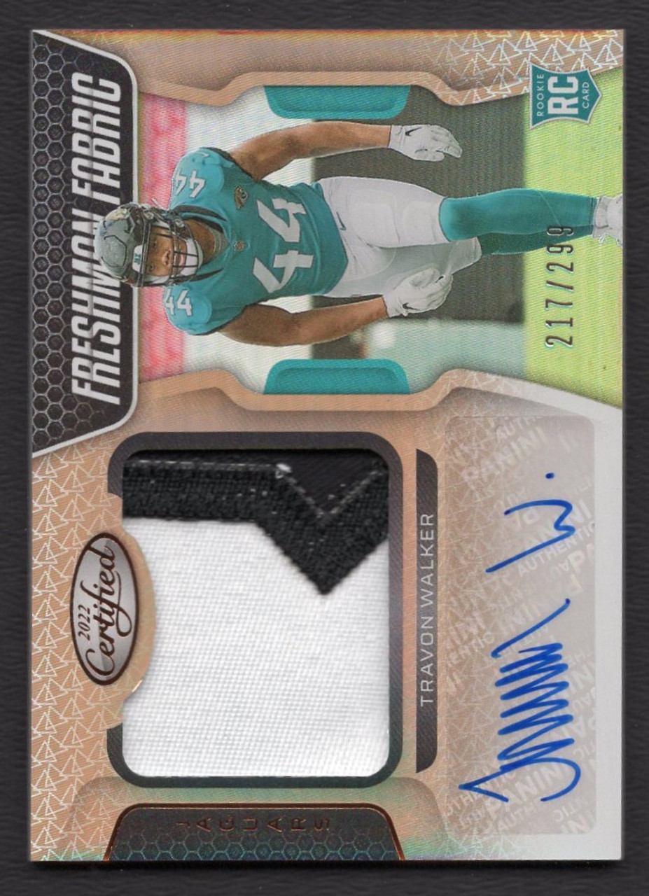 2022 Panini Certified #226 Travon Walker Freshman Fabric Jersey Patch Rookie Autograph 217/299