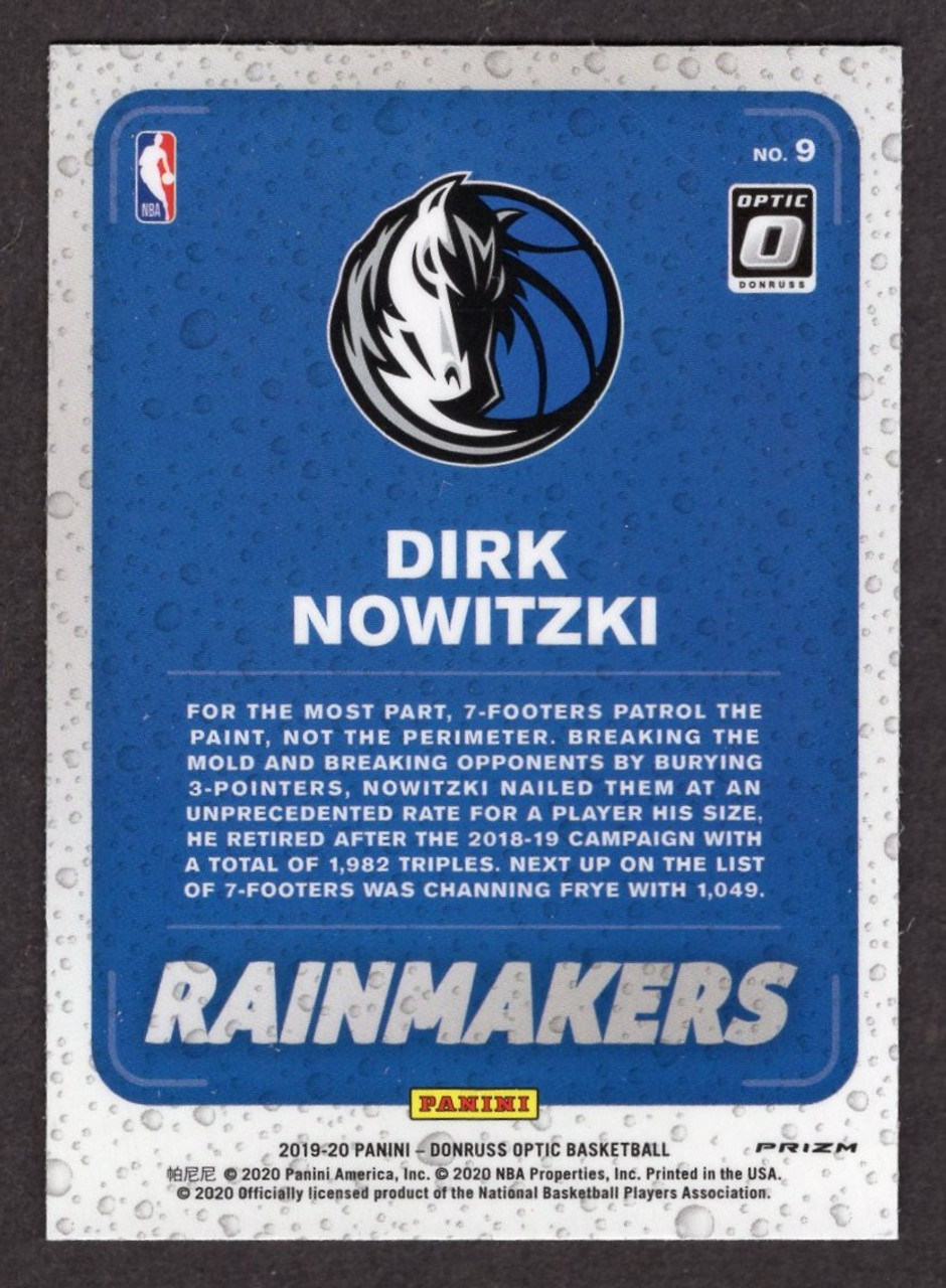 2019/20 Panini Donruss Optic #9 Dirk Nowitzki Rainmakers Silver Disco Prizm