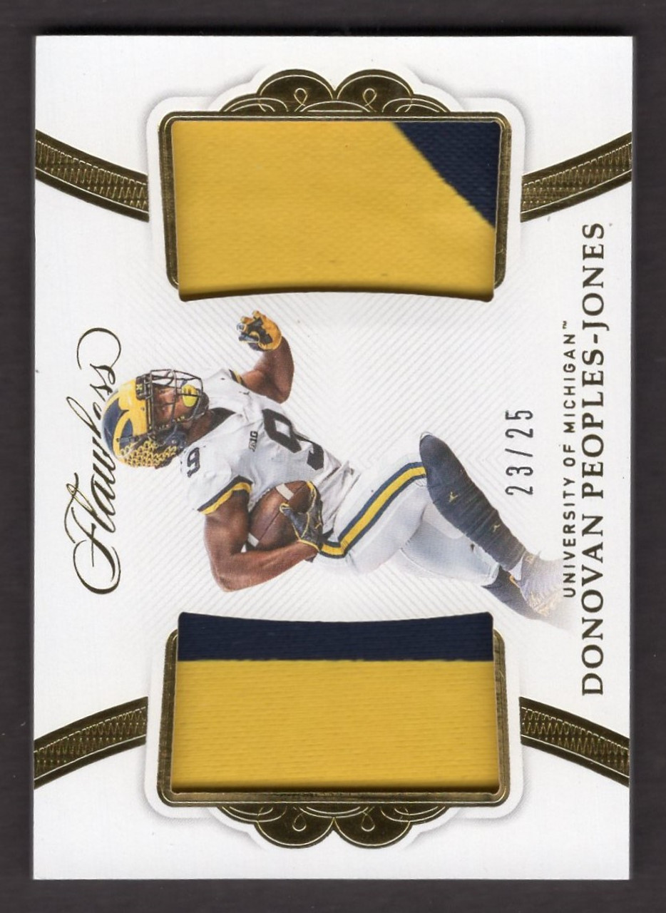 2020 Panini Flawless Collegiate #25 Donovan Peoples-Jones Rookie Dual Jersey Patch 23/25