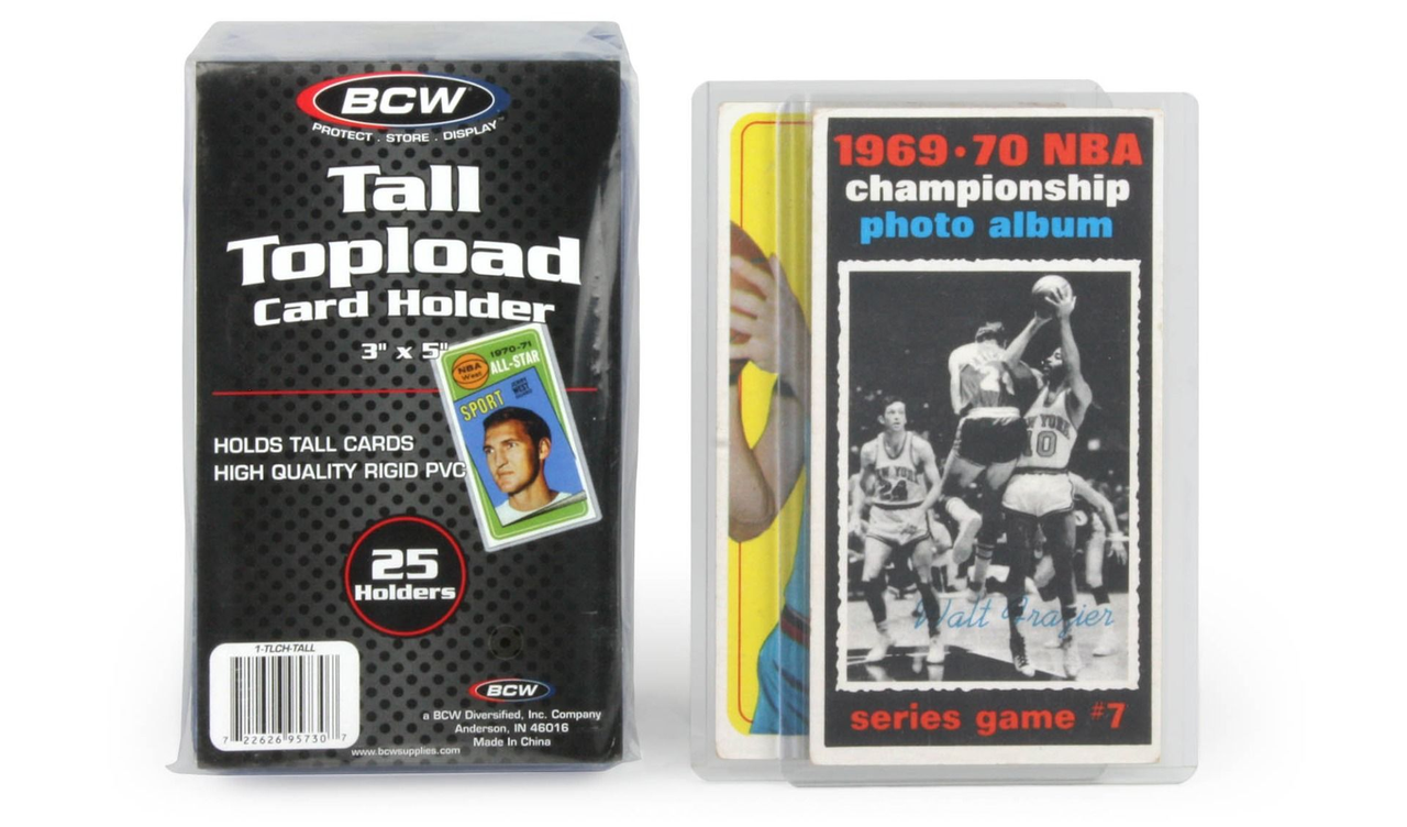 BCW 3x5 (Exterior) Tall Card Topload Holder 25ct Pack