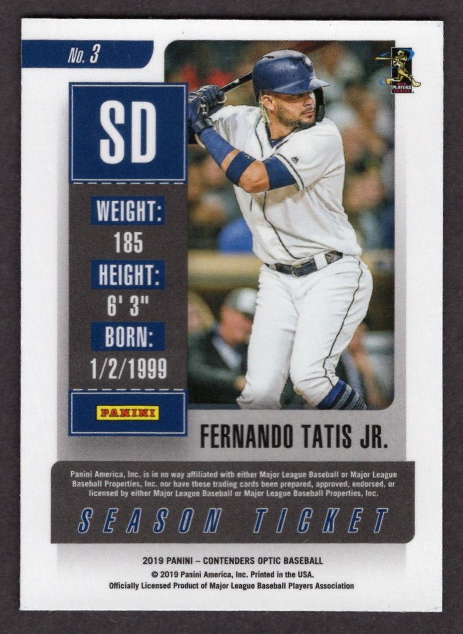 2019 Panini Chronicles #3 Fernando Tatis Jr. Contenders Optic Rookie/RC