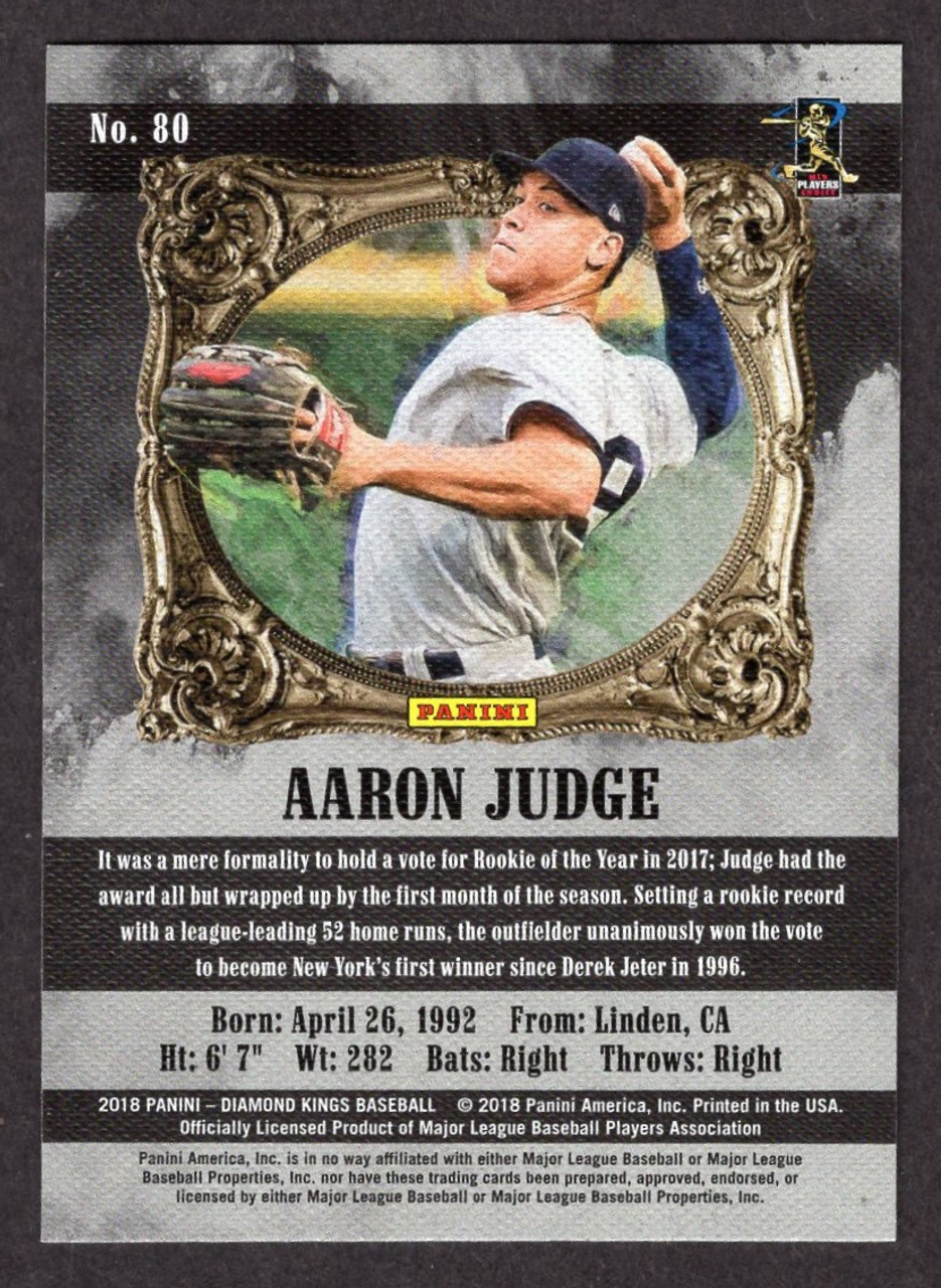 2018 Panini Diamond Kings #80 Aaron Judge Sepia Variation