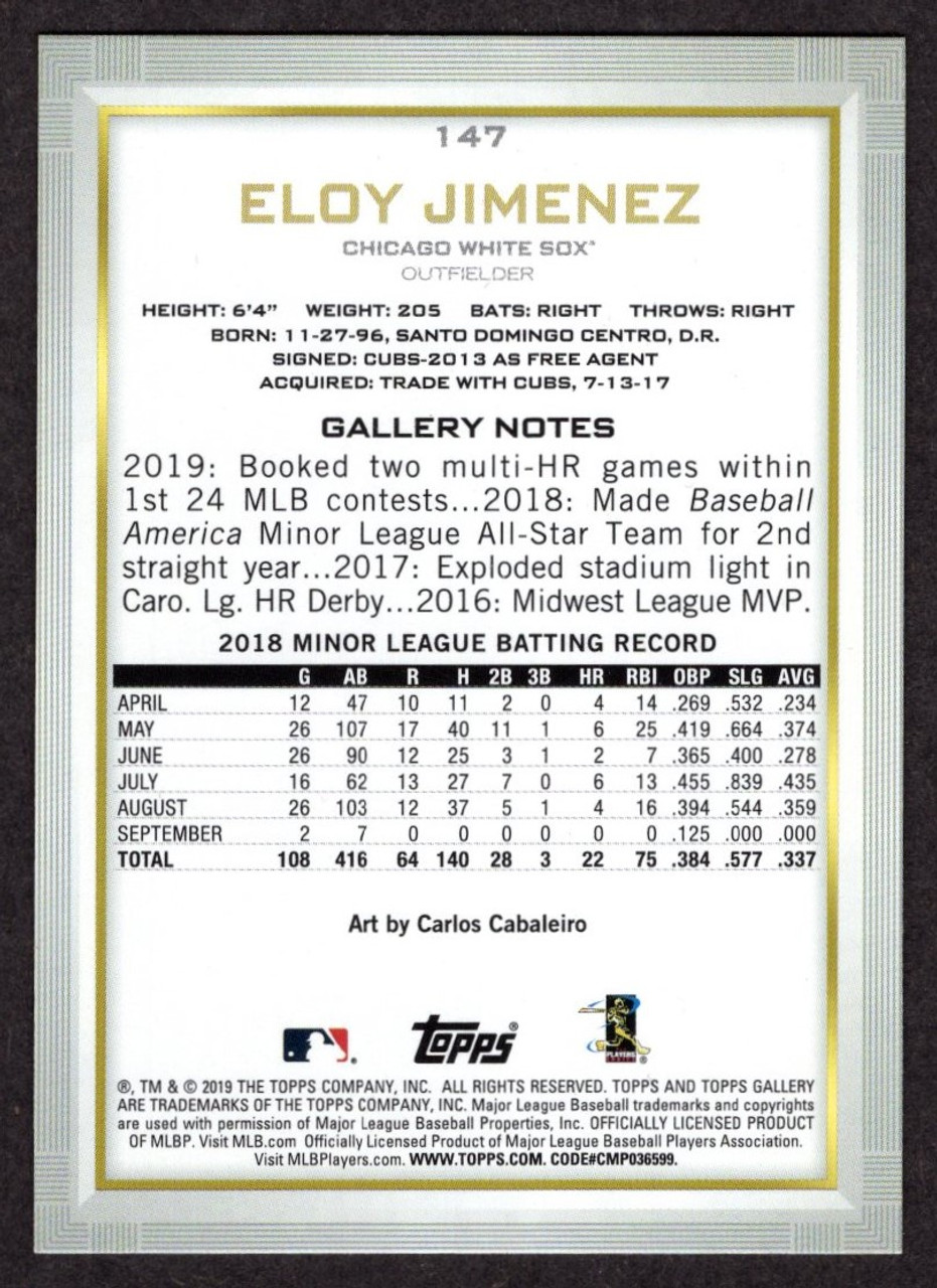 2019 Topps Gallery #147 Eloy Jimenez Rookie/RC