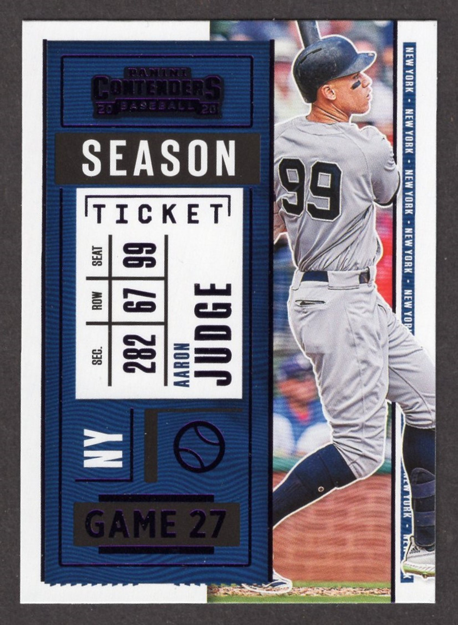 2020 Panini Contenders #54 Aaron Judge Season Ticket Purple Foil