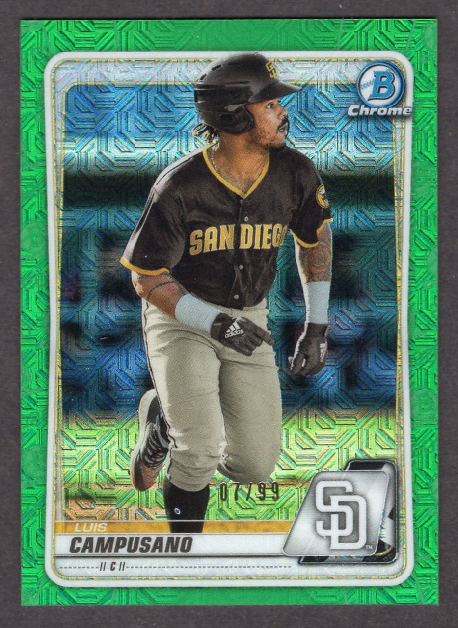 2020 Bowman Chrome Mega #BCP-218 Luis Campusano Green Refractor 07/99