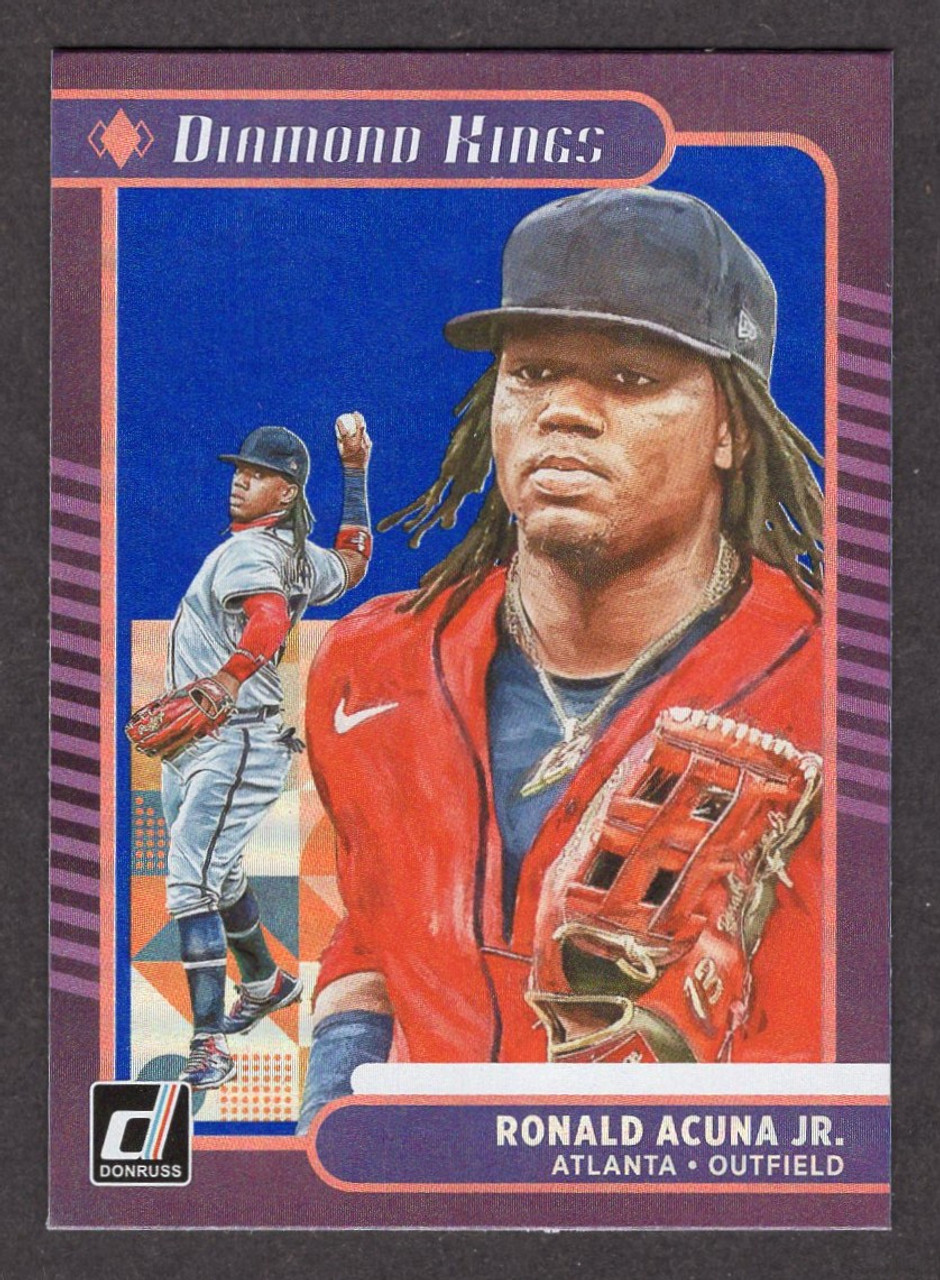 2021 Panini Donruss #16 Ronald Acuna Jr. Diamond Kings Blue Holo 