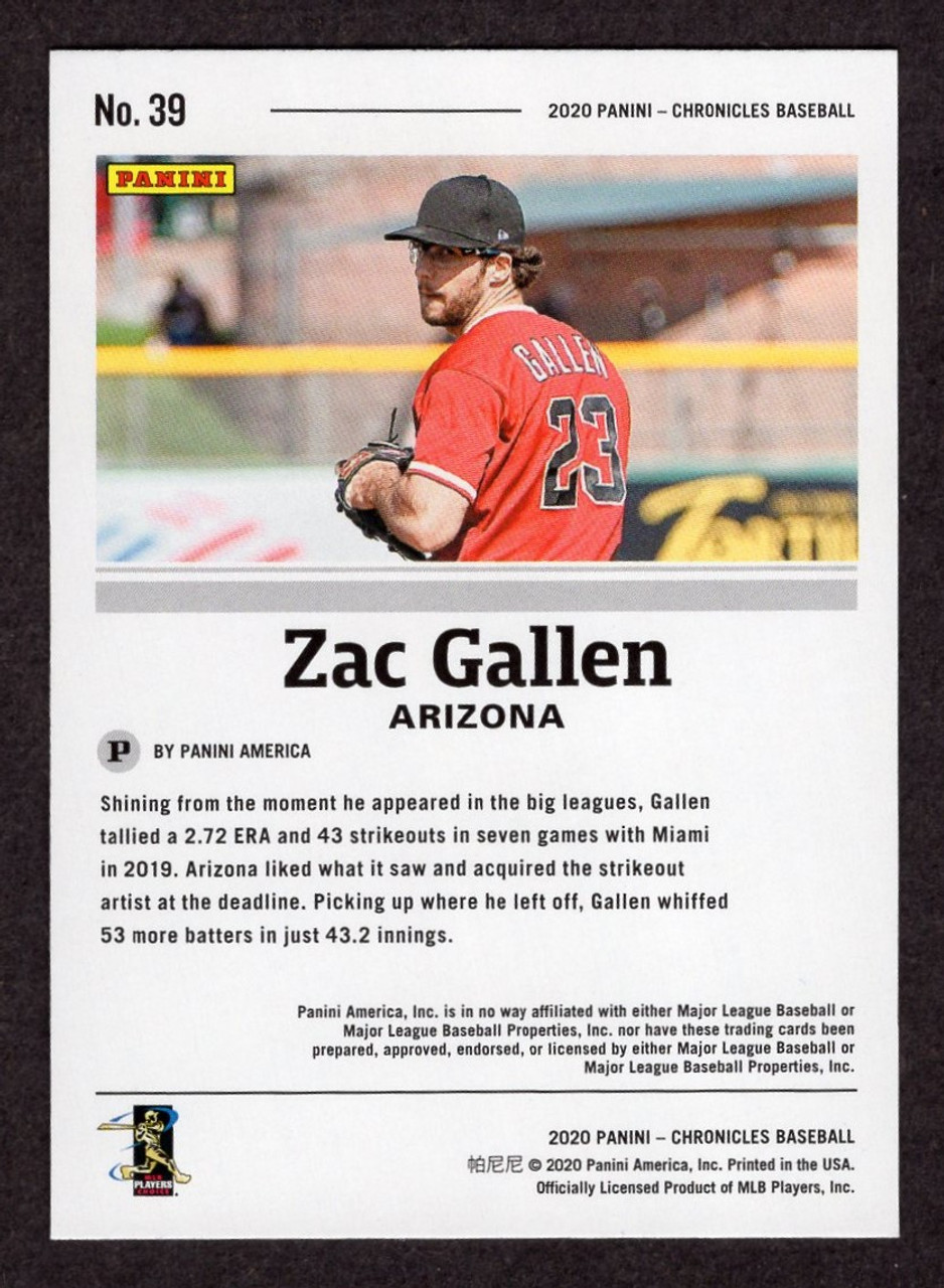 2020 Panini Chronicles #39 Zac Gallen Rookie/RC