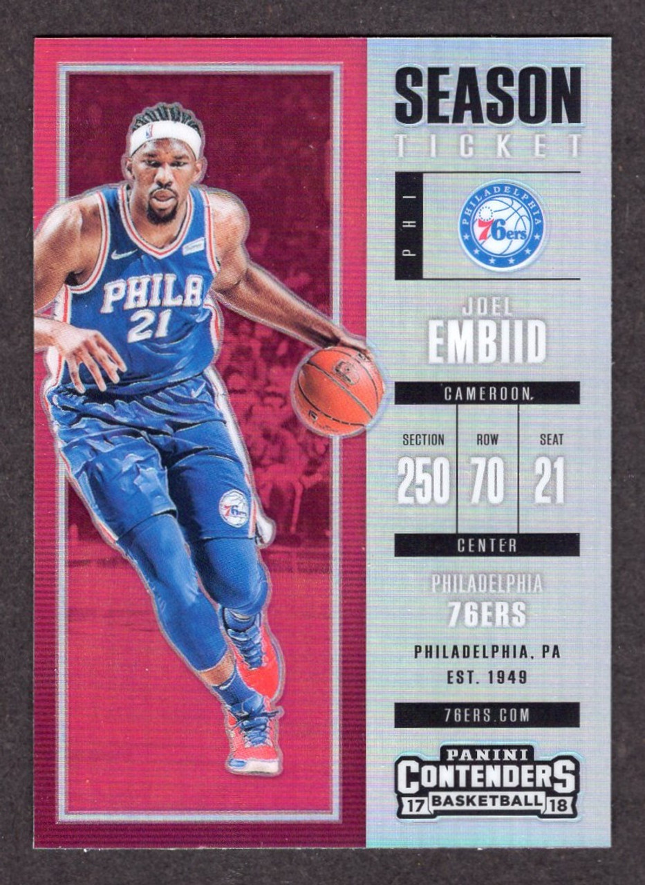 2017/18 Panini Contenders #44 Joel Embiid Premium Edition Silver Prizm