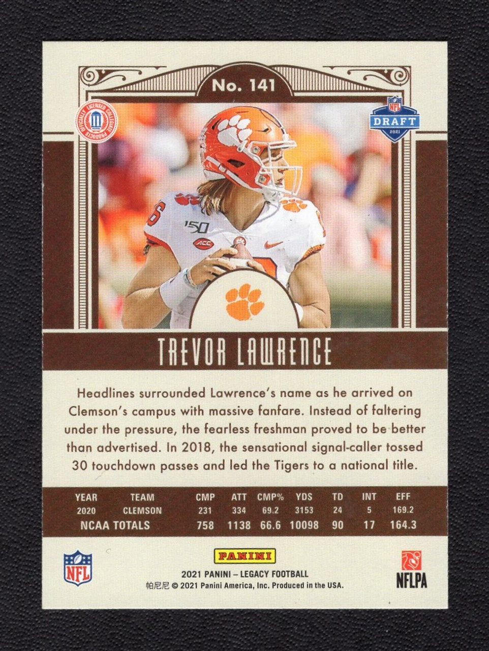 2021 Panini Legacy #141 Trevor Lawrence Rookie/RC