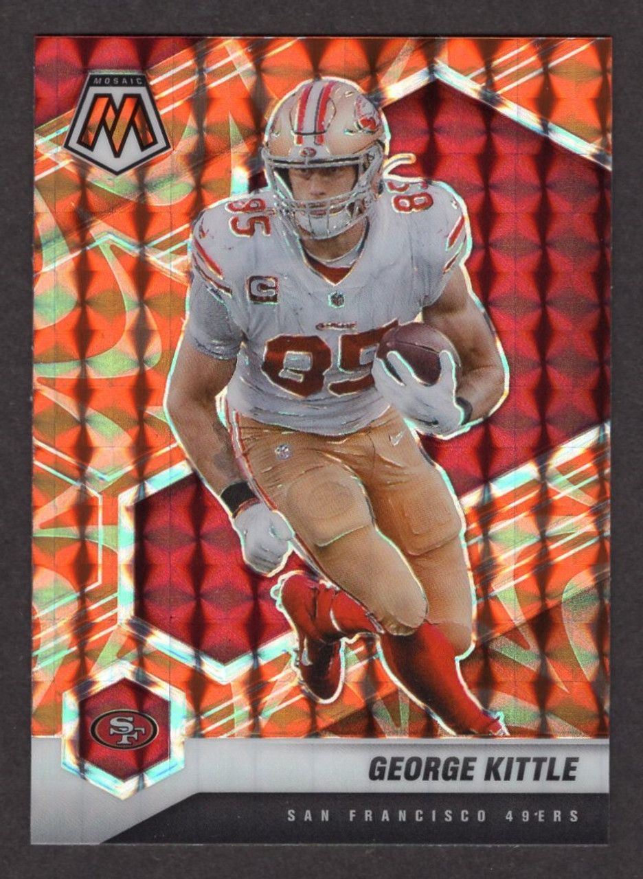 2021 Panini Mosaic #176 George Kittle Orange Reactive Prizm